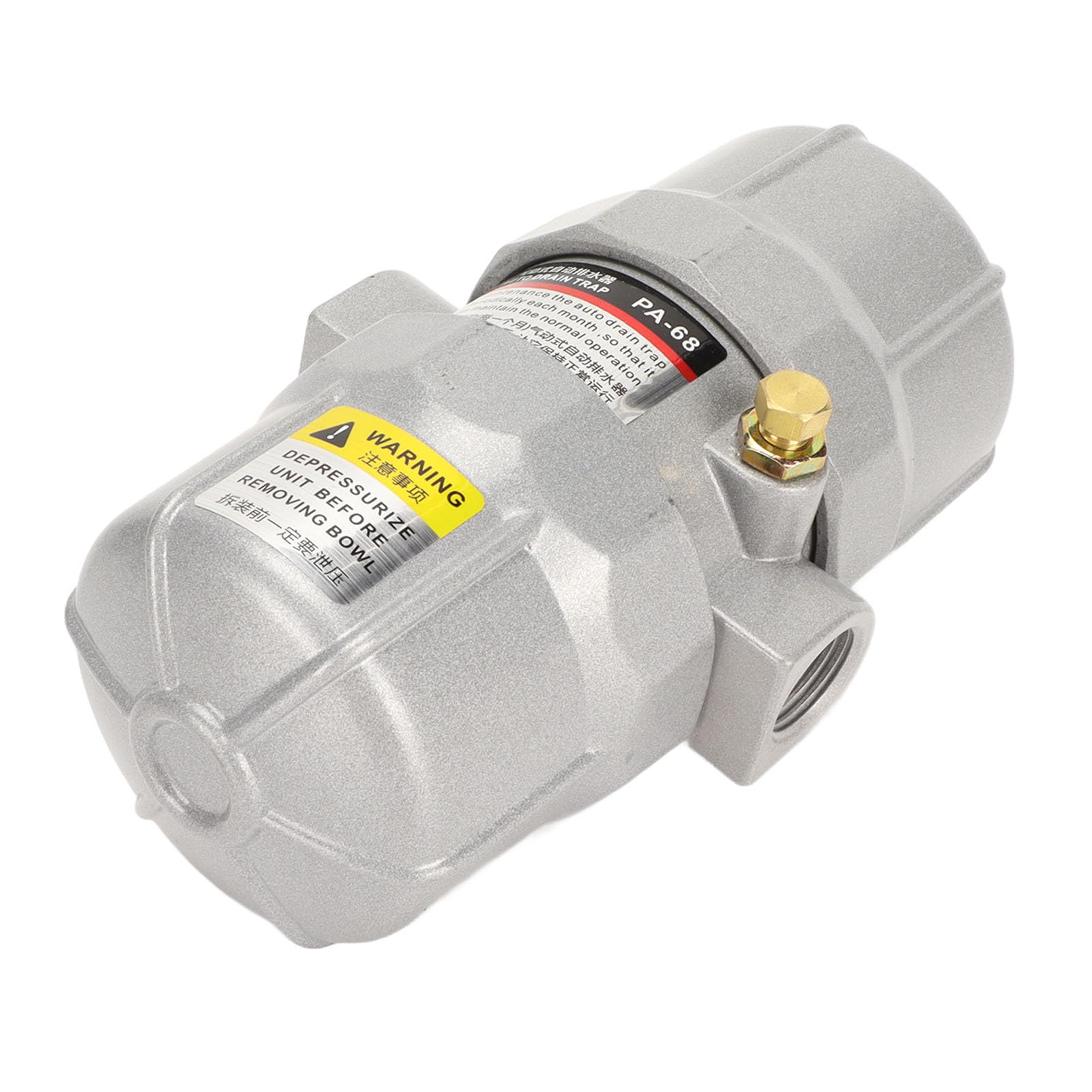 Valvola di scarico automatica universale, valvola di scarico pneumatica per sistemi di aria compressa, connessione NPT da 1/2 pollice con manopola in ottone regolabile, corpo in
