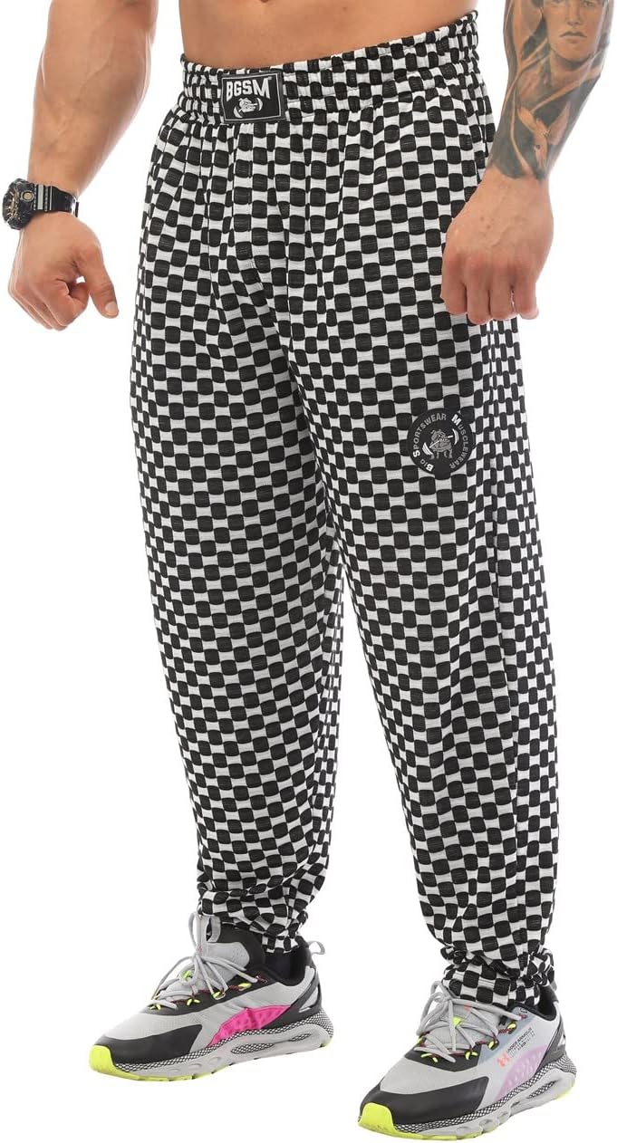 Men's Loose Fit Sweatpants with Pockets, Breathable Lifestyle Gym Muscle Pants, Plus Size Track Pants