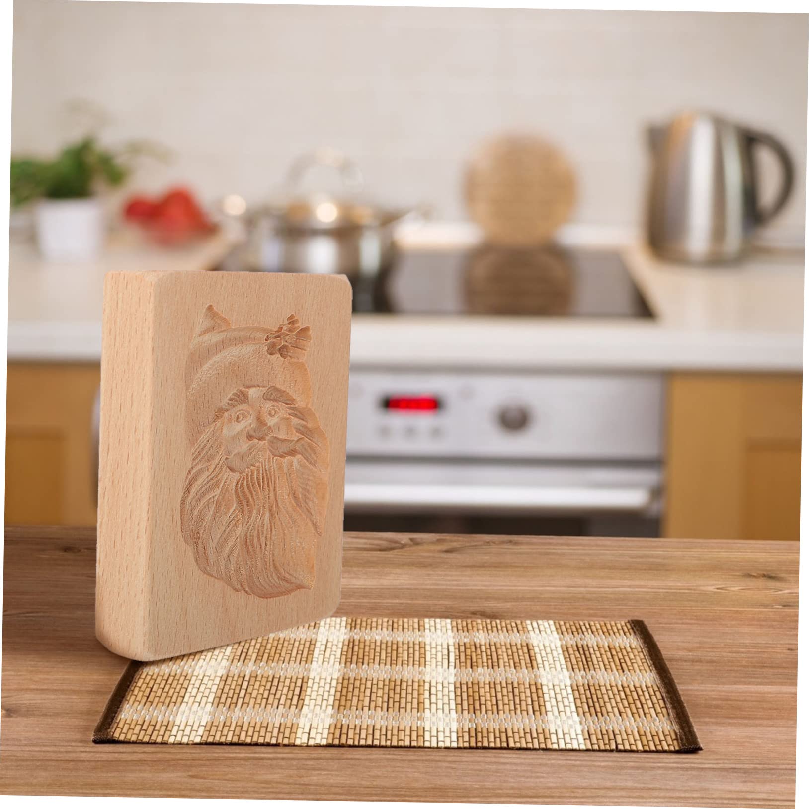 Alipis 3 Piezas cortador de galletas de madera hombre relleno de gelatina Día festivo fondant casa cortadores de galletas navideñas molde para hornear de navidad Baking Accessory