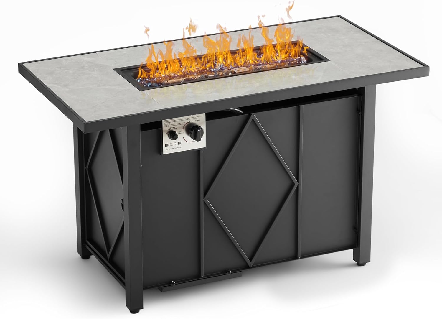 OLIXIS 43 Inch Propane Fire Pit Table, 50,000 BTU Outdoor Gas Fire Pit for Outside Patio Deck Garden Backyard Deck Balcony, CSA Certification