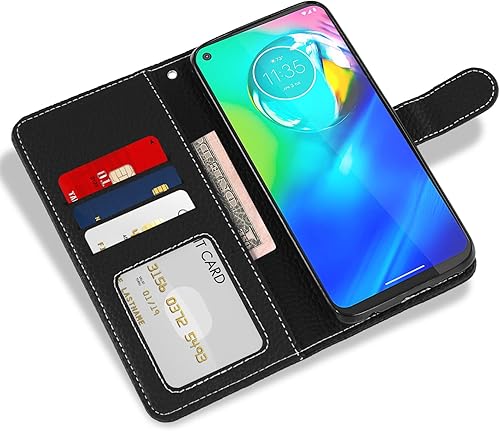 Miniatura 10 de Asuwish Funda de teléfono para Moto G Power 2020 con protector de pantalla de vidrio templado y cubierta para cartera, soporte para tarjetas,