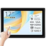 17-Inch Touchscreen Monitor Embedded Industrial Display 1280x1024P with HDMI/VGA/DVI Interface, Multi-Point Capacitive Touch Screen/VESA, Suitable for Offices,POS,Restaurants,Bars, Gyms, Warehouses