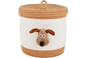 Bellar Animal-Themed Rope Basket with Lid for Storage and Organization - Perfect...