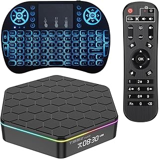 2026 Android 12.0TV Box,T95ZPLUS H618 4GB RAM 32GB ROM with Backlit Mini Wireless Keyboard Quad-Core Cortex-A53 CPU,2.4GHz/5GHz Dual Band WiFi6 6K Ultra HD Resolution Bluetooth 5.0