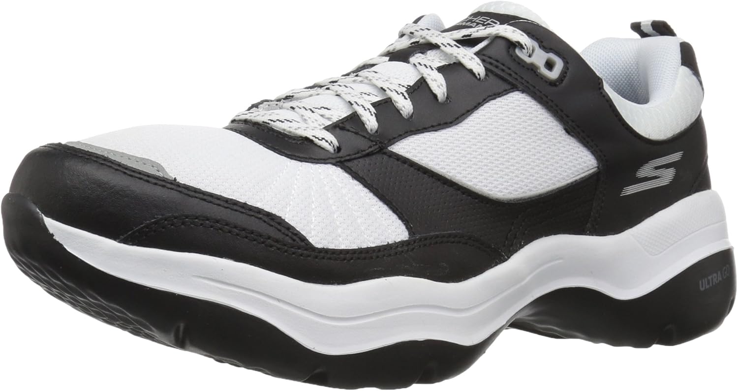 Skechers Women's Mantra Ultra Forte Sneaker, Black/White, 6.5 M US