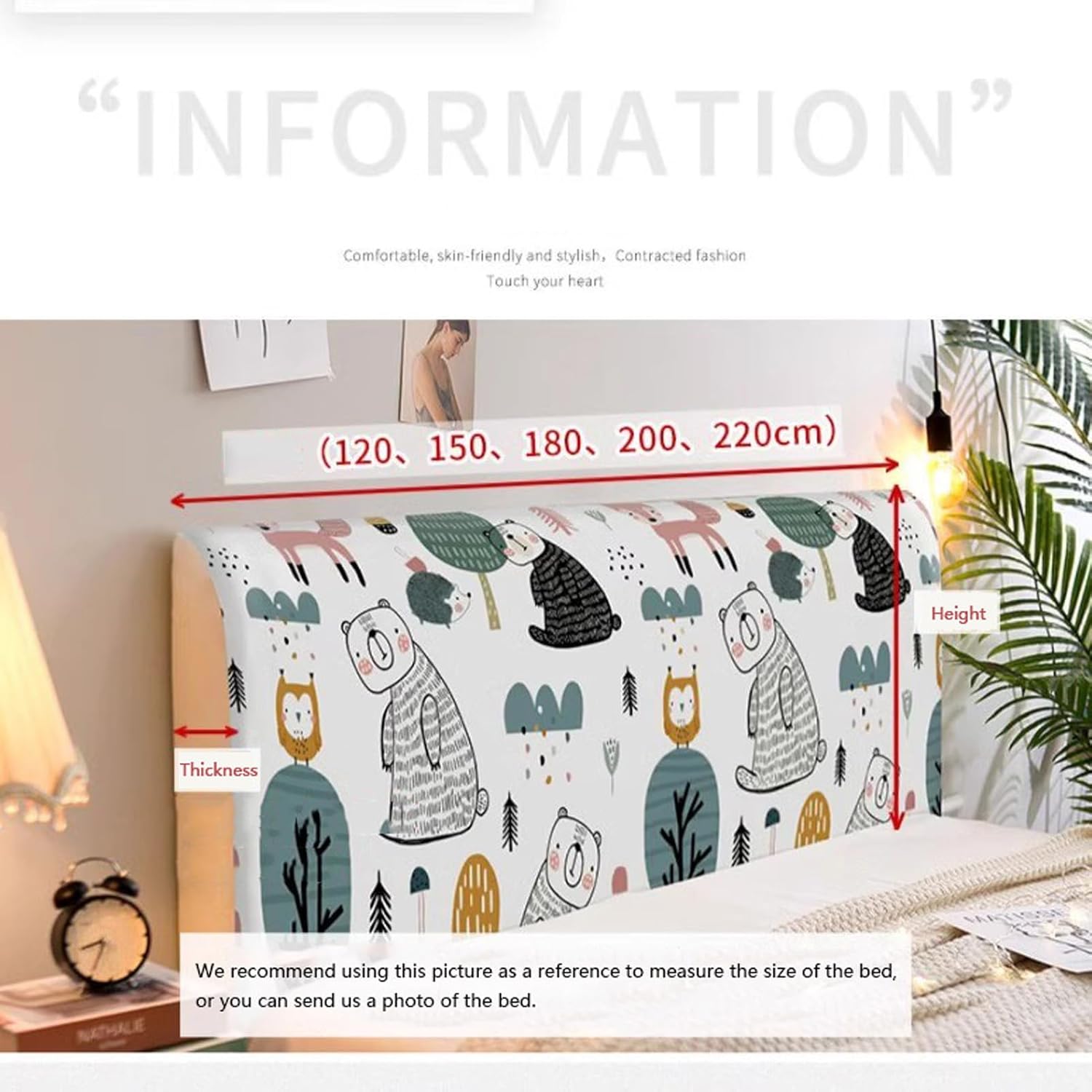 UYSELA Bed Headboard Covers for Single/Double Bed, Headboard Slipcover Protective Cover, All-Inclusive Elastic Headboard Cover