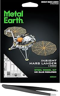 Fascinations Metal Earth Insight Mars Lander 3D Metal Model Kit Bundle with Tweezers