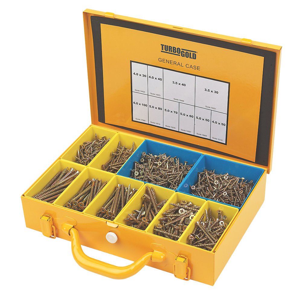 TurboGold Woodscrews General Trade Case Double-Self-Countersunk P...