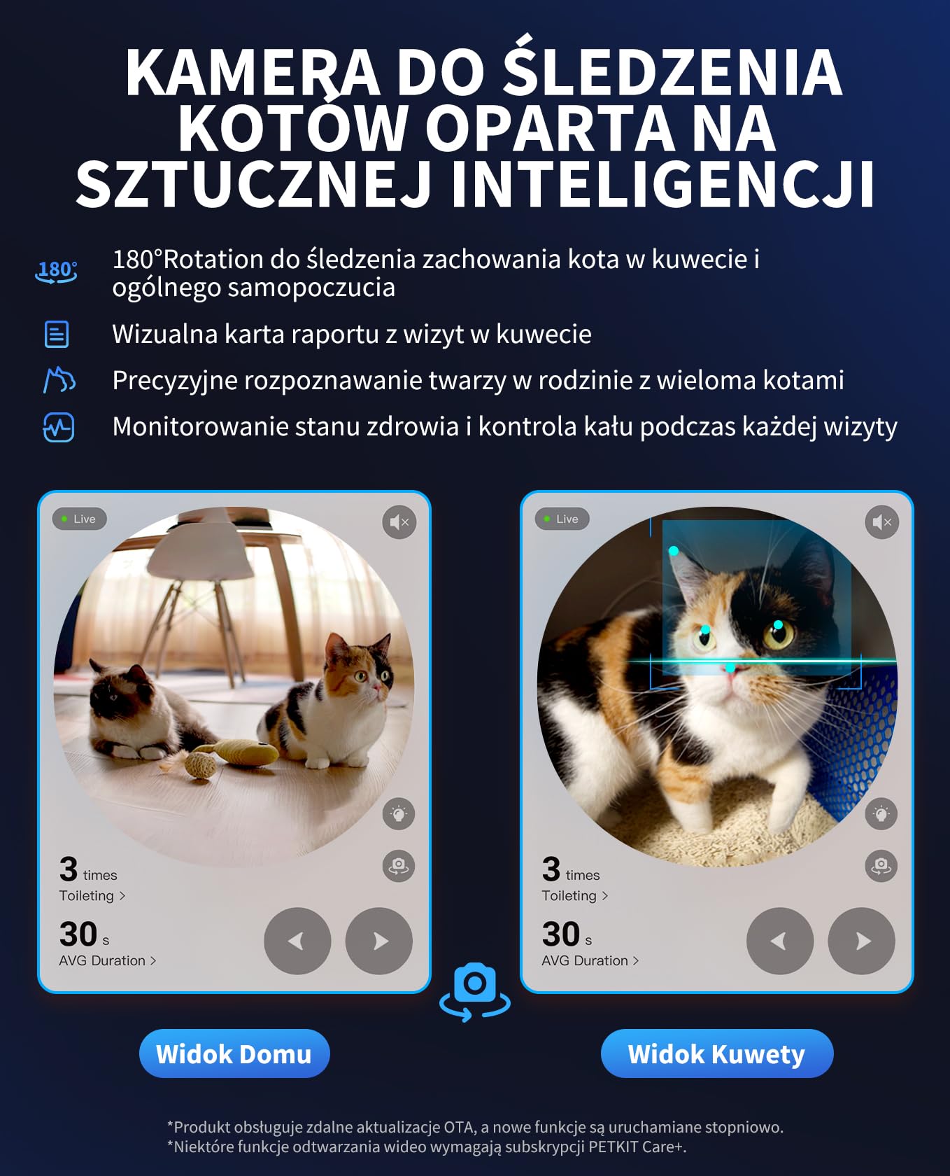 PETKIT PUROBOT ULTRA Samoczyszcząca Kuweta dla Kota, Kamera AI, Automatyczne Pakowanie, Automatyczna Kuweta dla Kota, 2.4G i 5G Wifi, Kontrola Aplikacji, Eliminacja Zapachów, 70L, dla Różnych Kotów