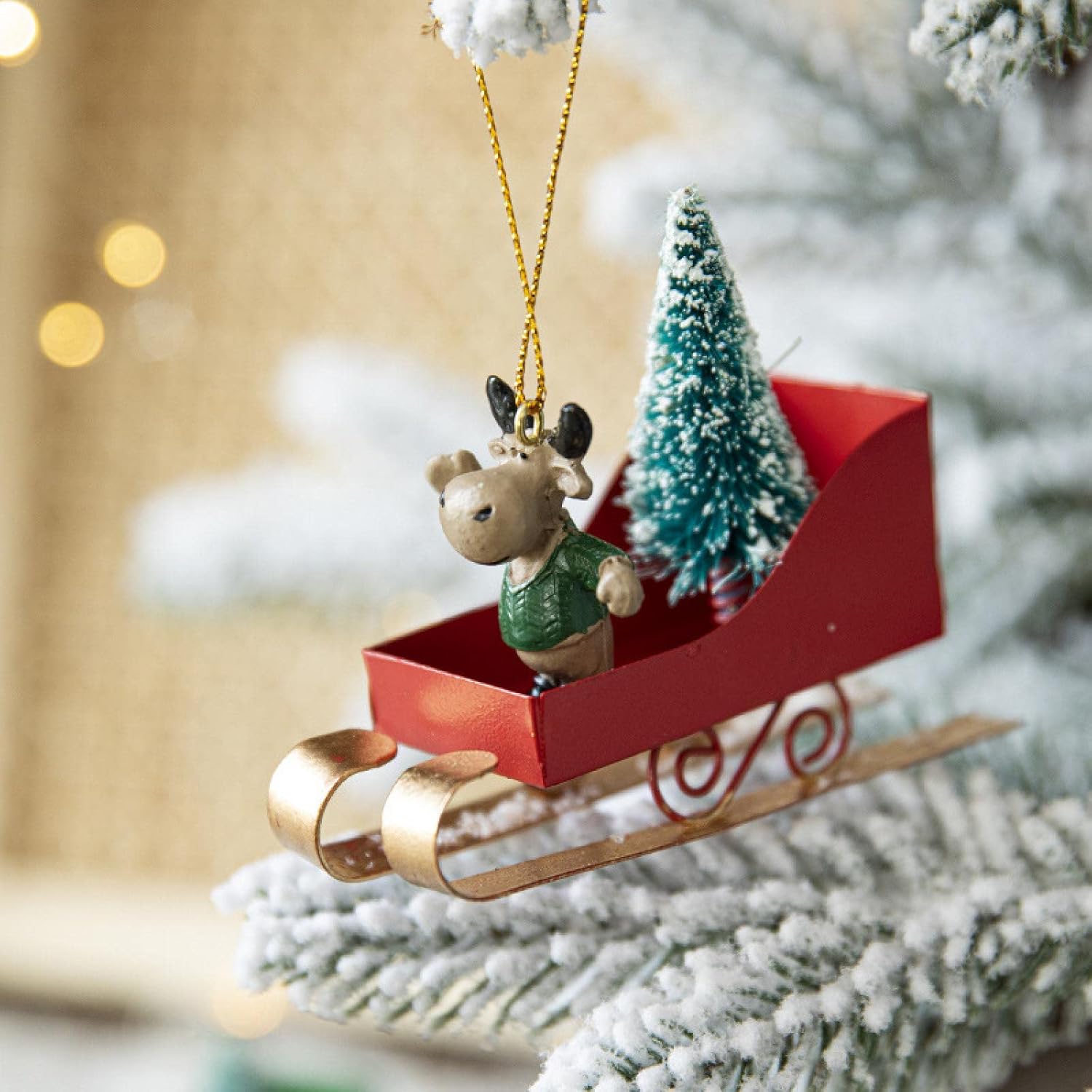 Christmas Tree Wrought Iron Sleigh Pendant Ornament Personality Hanging Ornament