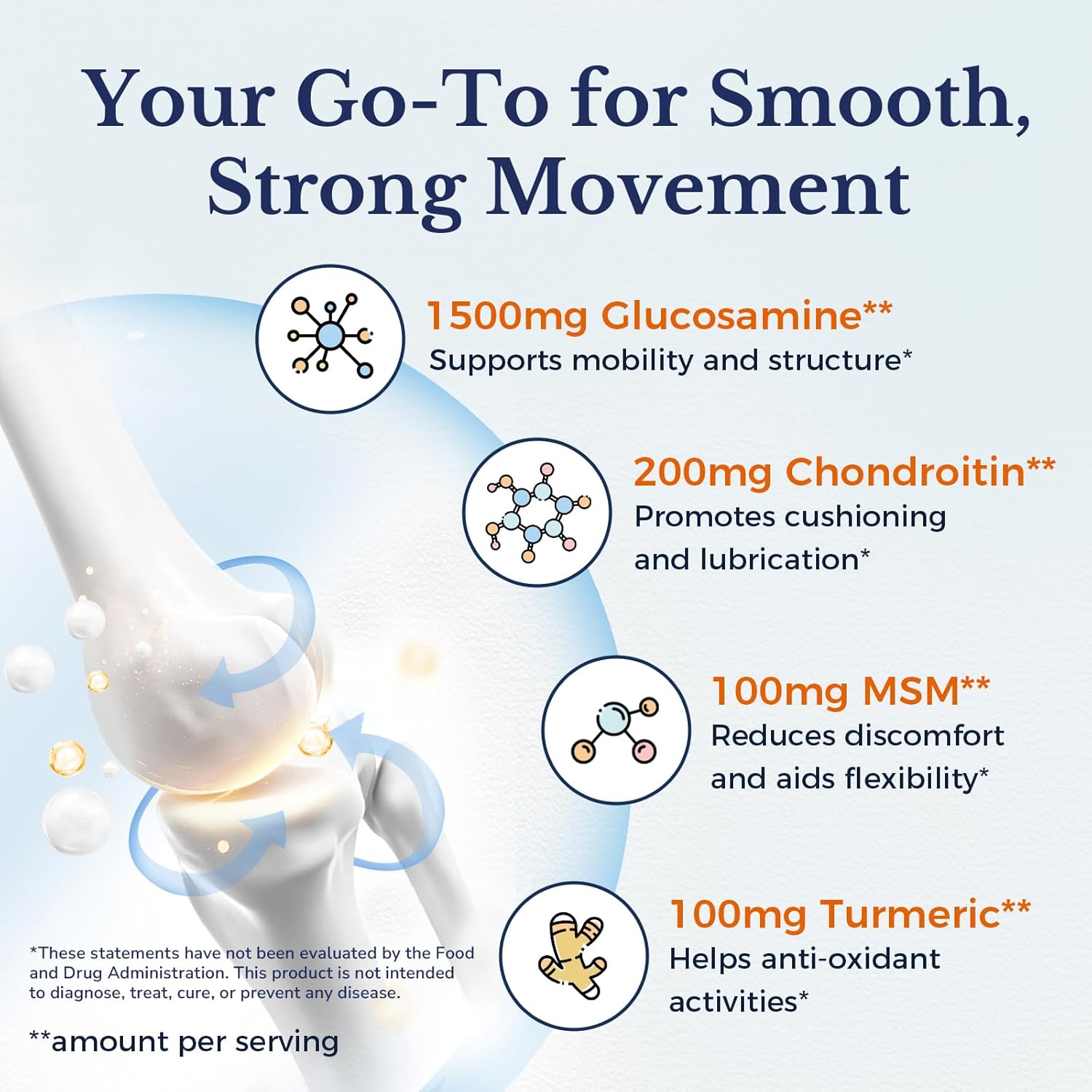 Vitalitown Glucosamine Chondroitin MSM | Collagen, Boswellia, Turmeric, Hyaluronic Acid, Bromelain | Triple Action+ Formula | 12 Ingredients | 240 Tablets, No Shellfish