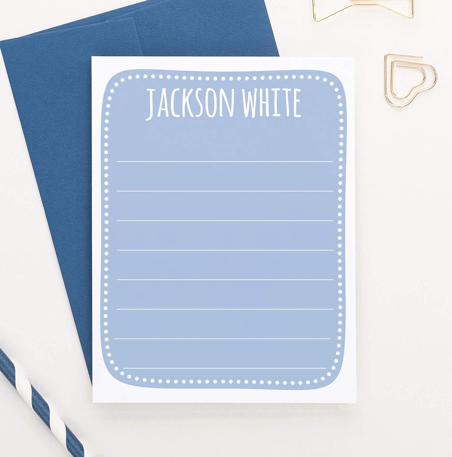 Personalized Boys Stationary Cards Set with Envelopes, Blue Personalized Stationary for Boys FLAT NOTE CARDS, Boys Note Cards Set with Envelopes, Your Choice of Colors and Quantity