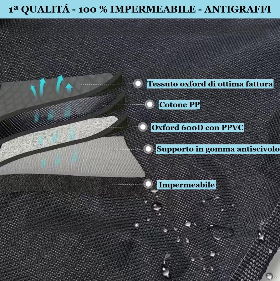 Set Coprisedile Auto Per Cani - Impermeabile, Antigraffio, Con Guinzaglio E Guanto Spazzola, 3 In 1 - Foto 12