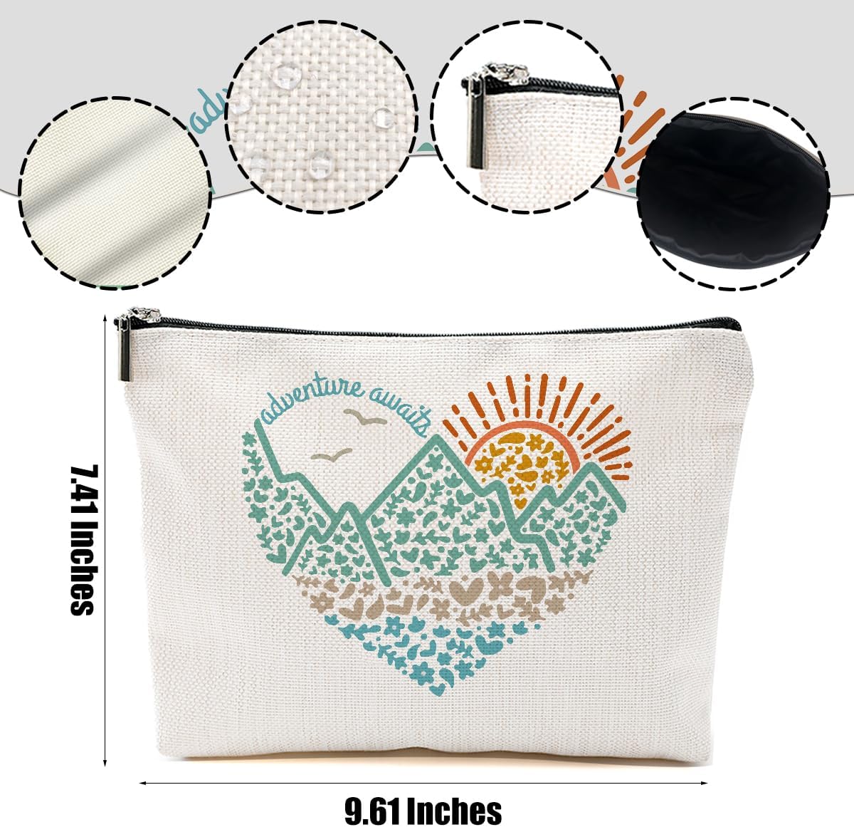 2pcs Camping Gifts for Women Makeup Bag, Travel Essential Cosmetic Bag Camping Essentials Birthday Gifts for Women Female Girls Sister BFF, Outdooor Enthusiasts Toiletry Bags - Image 2