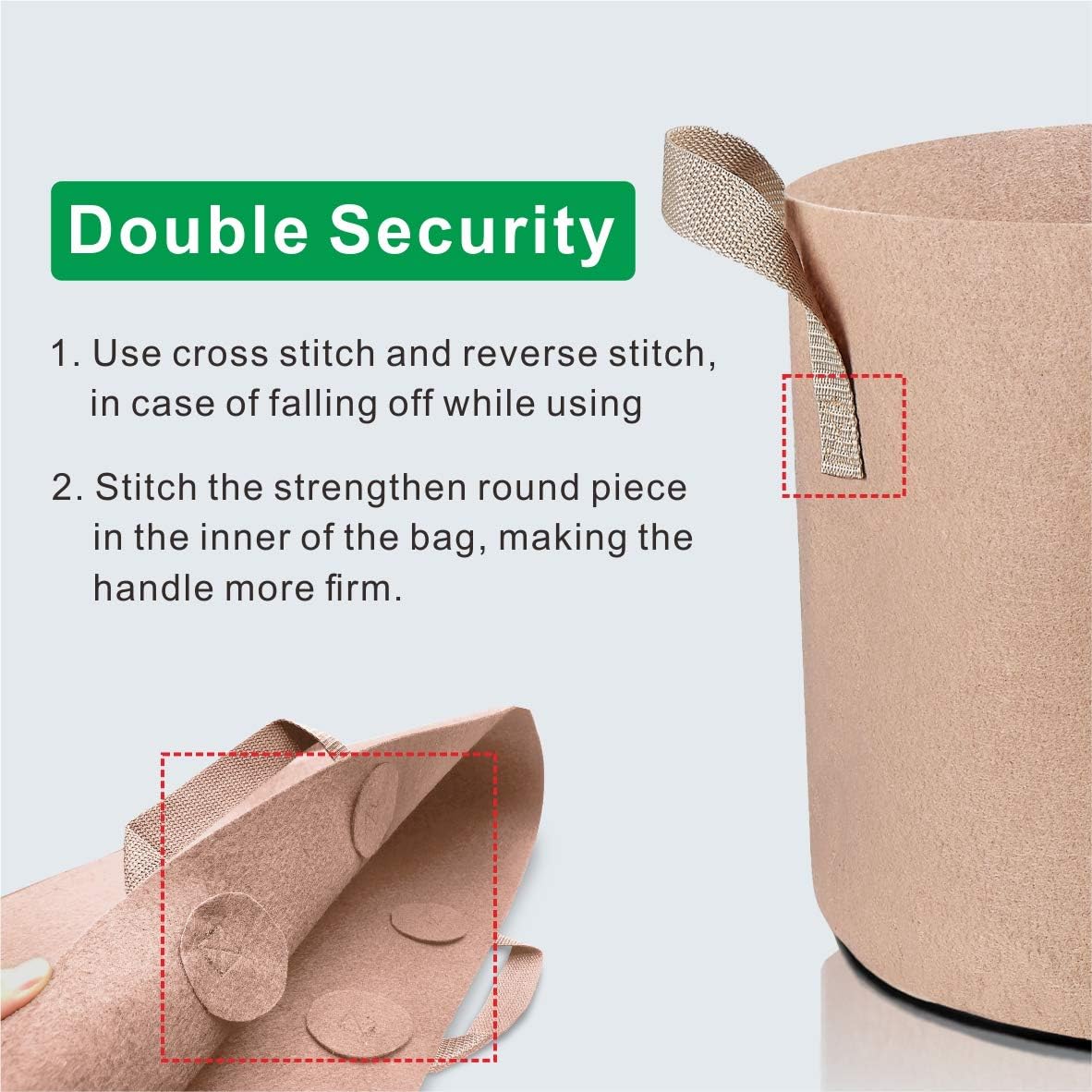 24-Pack 25 Gallon Grow Bags Tan Fabric Round Aeration Pots Container for Nursery Garden and Planting Grow (25 Gallon, Tan(24-Pack))
