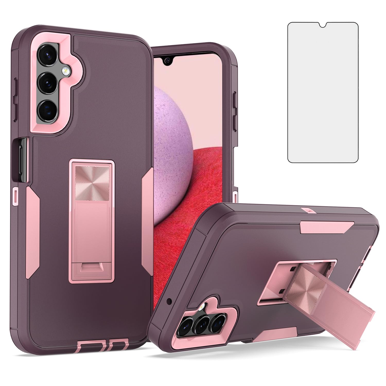 Coque Samsung Galaxy A14 5G hybride violette avec protection ecran verre - 7