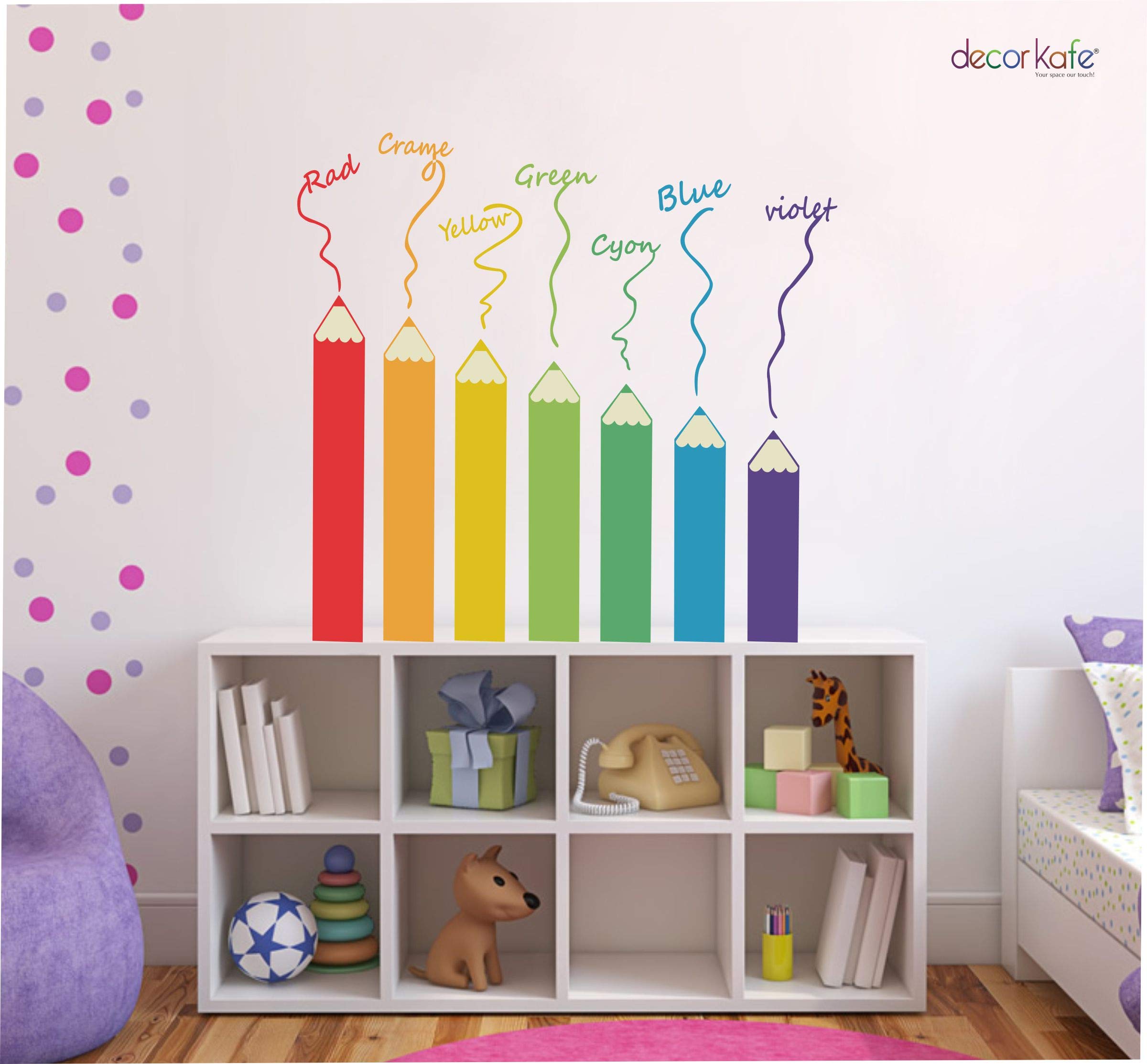 Sticker Hub Colour Pencil Design Wall Stickers for Kids Room BS283F-picture-42