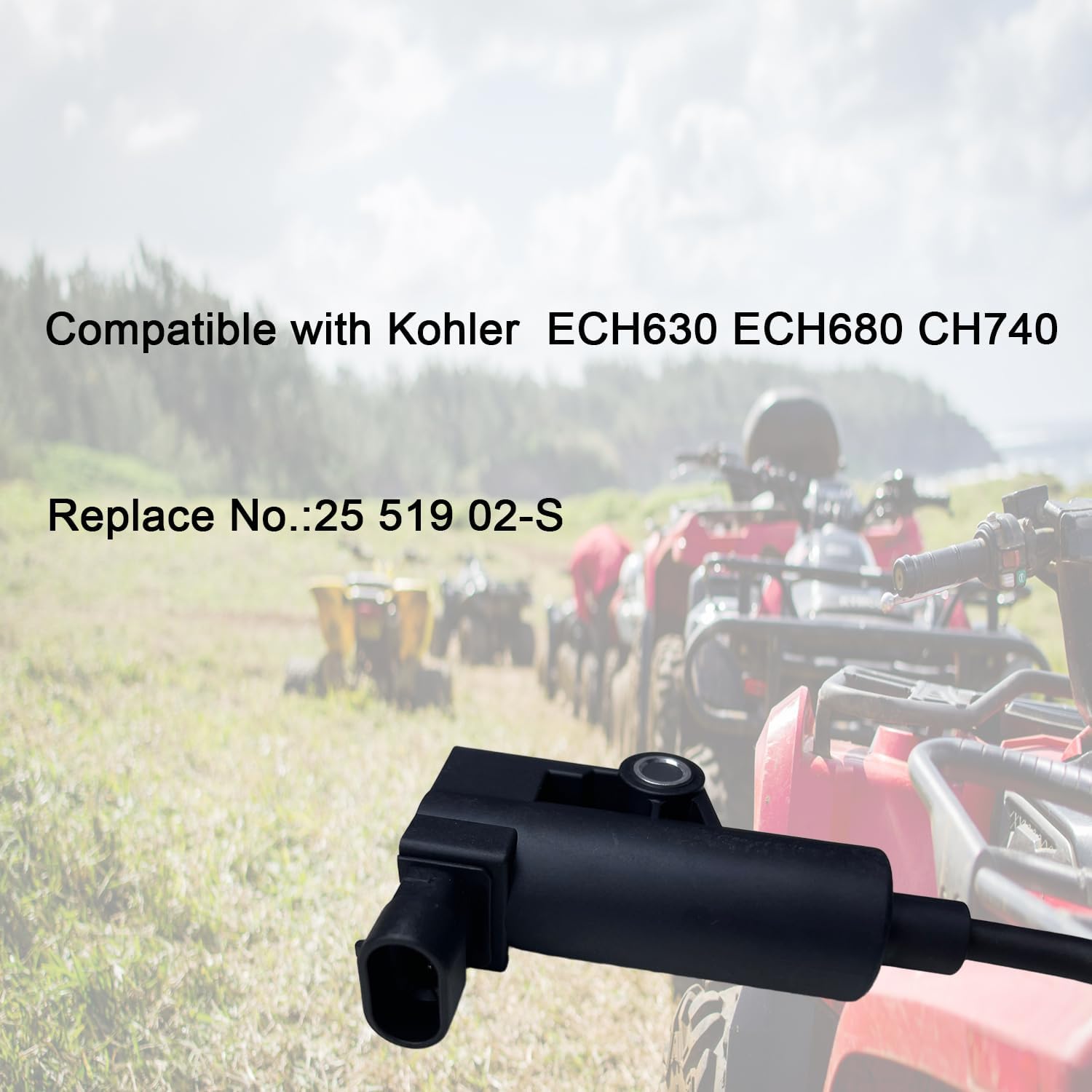 Ignition Coil Spark Plug Fit for Kohler ECH630 ECH680 CH740 25 519 02-S 25-519-02-S 2551902-S