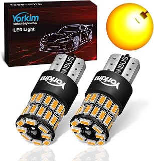 194 LED Bulb Amber Error Free T10 Led Bulb Amber 168 LED Bulb Amber for Interior Light Door Courtesy Trunk License Plate Lights, 192 2825 W5W LED Replacement Bulbs for 12V Car, Pack of 2
