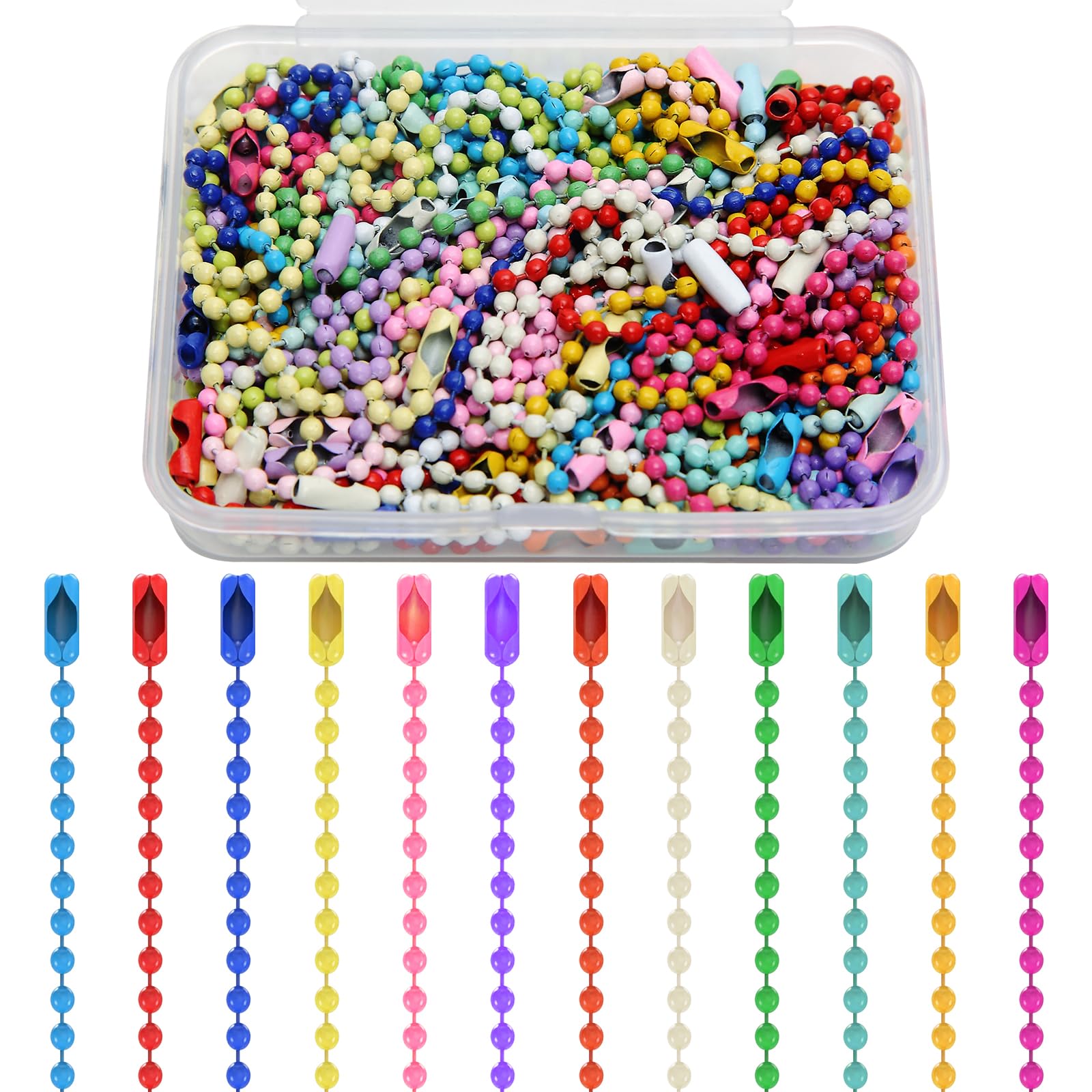Photo 1 of 100 Pcs 2.4 mm 4.7inch Ball Chain for Keychains Dog Tags Jewelry DIY