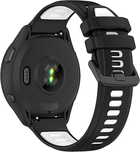 Miniatura 2 de Correas de reloj Garmin Forerunner 265S 255S, 0.709 in de liberación rápida de silicona duradera correas de repuesto para Garmin Vivoactive