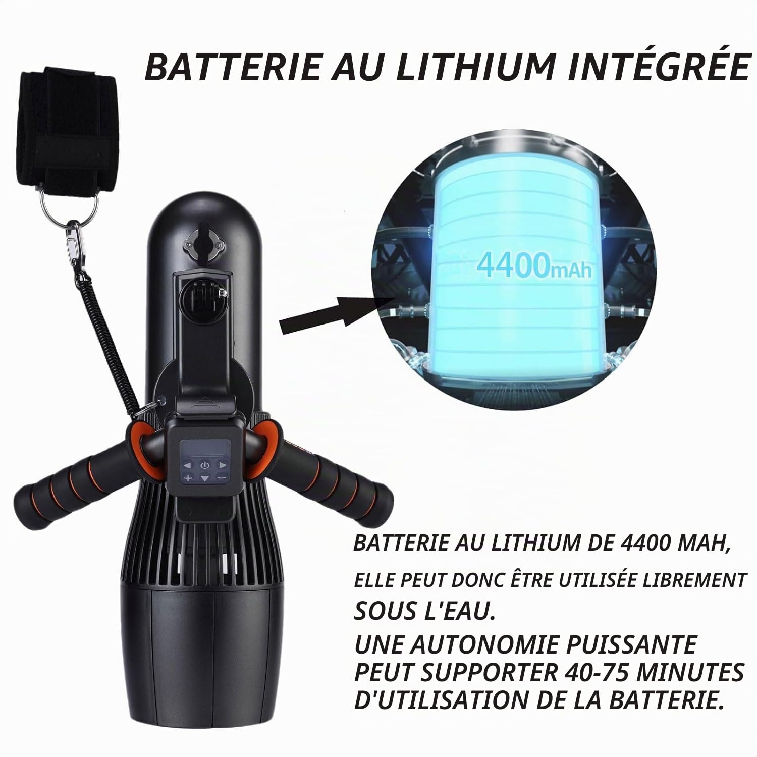 Trottinette sous-marine avec sac étanche 30 m, moteur RC Sup 500 W à 10 vitesses, profondeur de 40 m pour piscine, scooter de mer pour planche à jet,