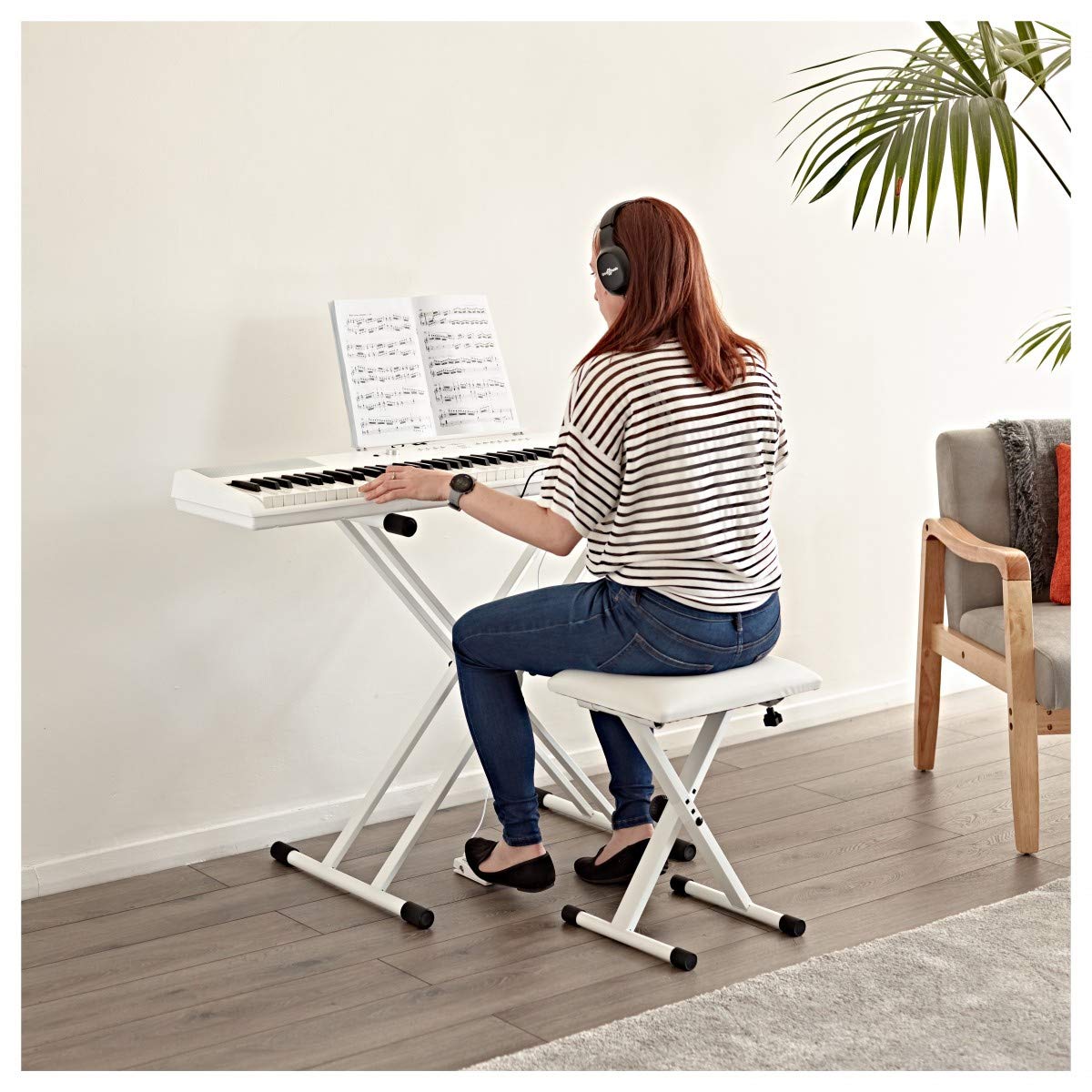 Pianoforte digitale SDP-2 88 tasti pesati bianco con supporto e panca