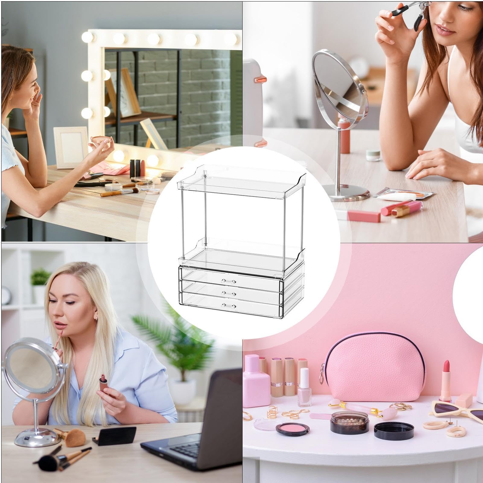 Organizador de maquillaje con cajones Almacenamiento Multiusos Cajones