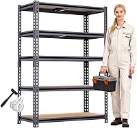 ZEUKMXOO Heavy Duty Garage Shelving: 2400 LBS Metal Storage Rack, 12x28x60 Adjustable Shelves for Garage, Pantry, Warehouse