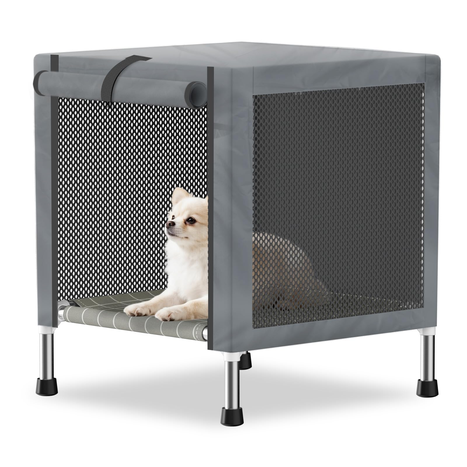 Amazon.co.jp: 小型ステンレススチール高架犬用クレート、カバー付き