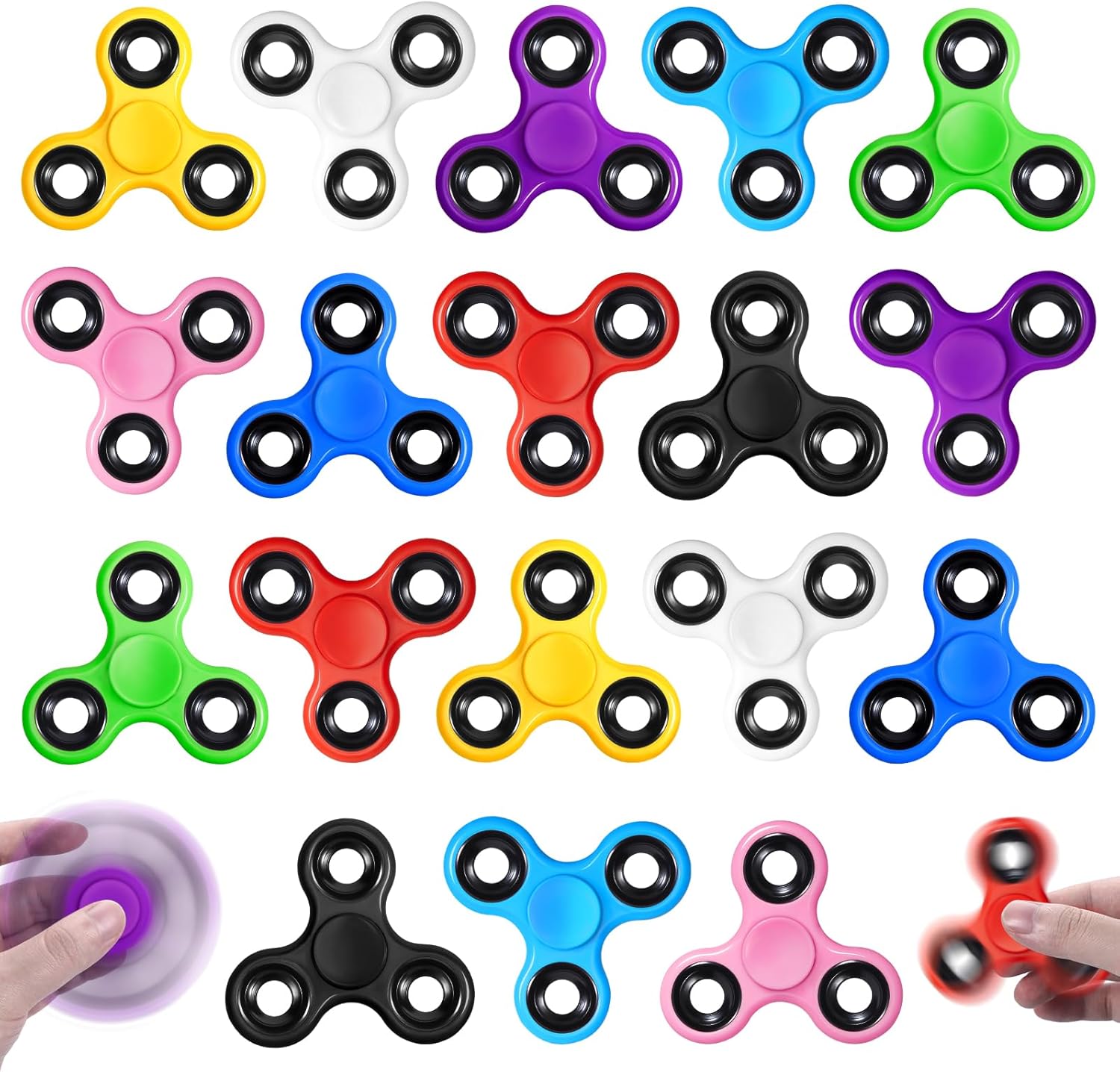 SCIONE 18 Pack Fidget Spinner Toy Bulk for Kids Adults, Spinners Fidget Set, Hand Spinner for Stress Relief, Easter Birthday Goodie Bag Stocking Stuffers Classroom Prizes for Boy