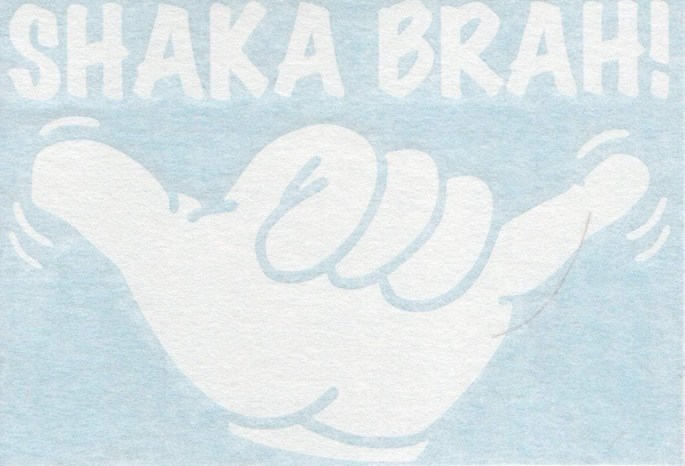 Shaka Brah - Tropical Hawaii Island Beach - Cars Trucks Moped Helmet Hard Hat Auto Automotive Craft Laptop Vinyl Decal Store Window Wall Sticker 05032