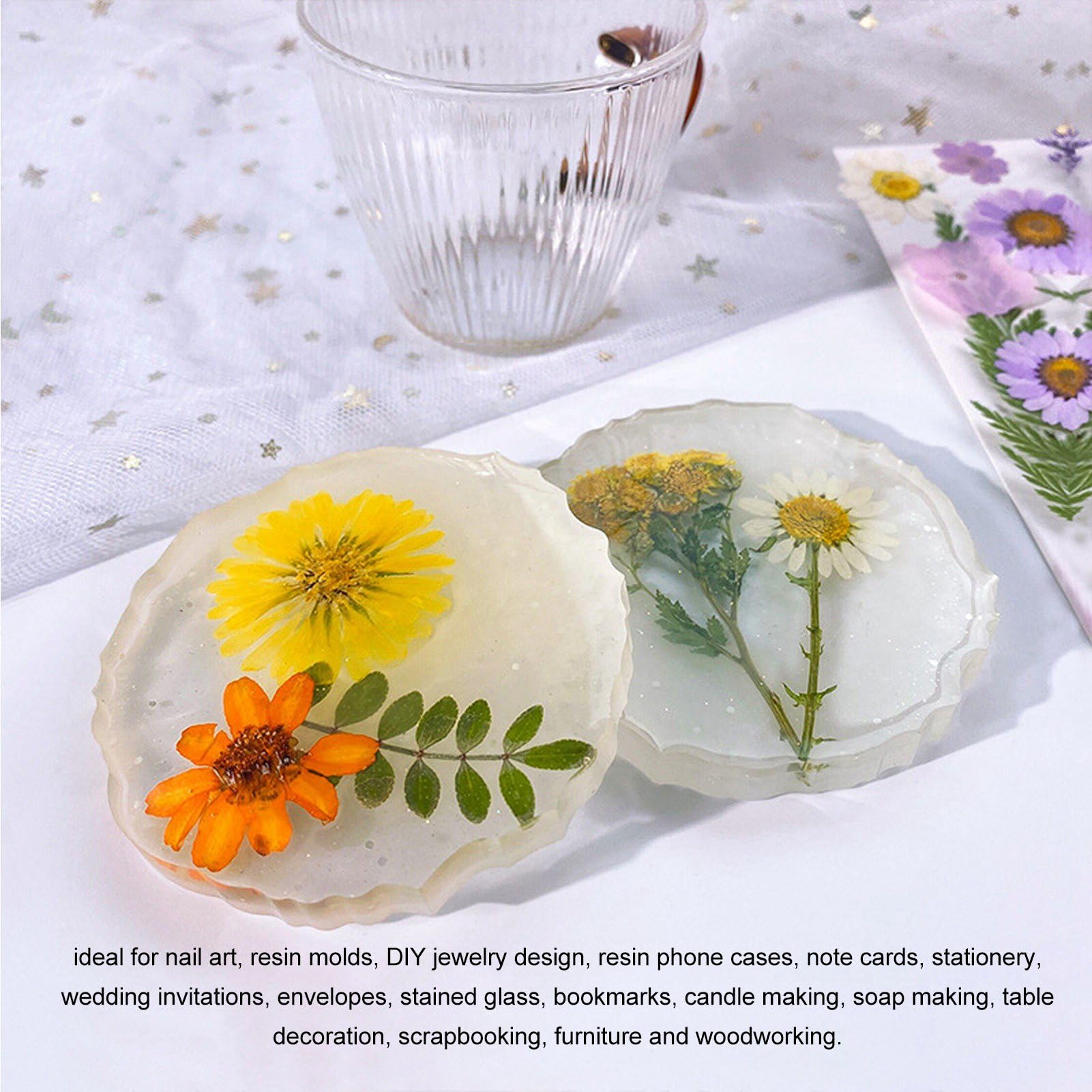 5 Sacchetti Fiori Pressati Stili Assortiti Vibrante Ricco Dettagli Multi Uso Colorato Fiori Secchi Per Stampo Fai Da Te Segnalibro Tipo 2