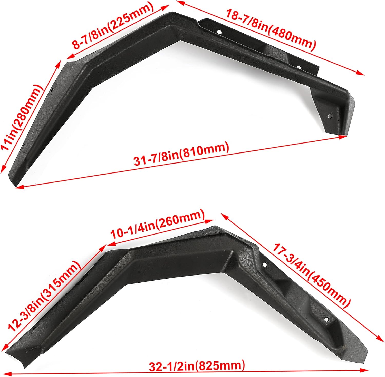 KUAFU Fender Flares Compatible with 2017-2021 Polaris Sportsman 850 XP 1000 Replacement for 2882455 Front & Rear Mud Flaps Mud Guards Splash Shield Guards 4Pcs
