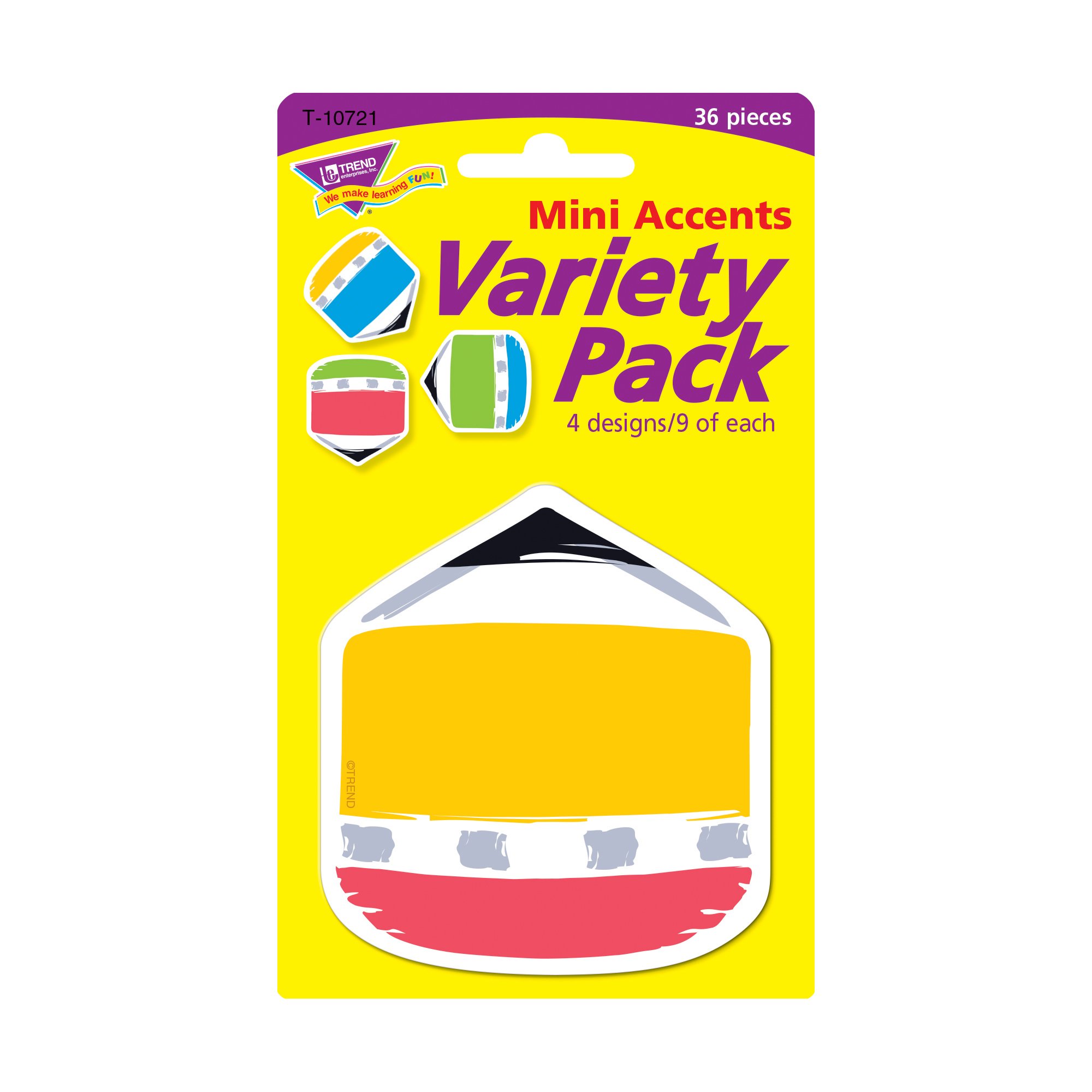 TREND enterprises, Inc. Bold Strokes Pencils Mini Accents Variety Pack, 36 ct
