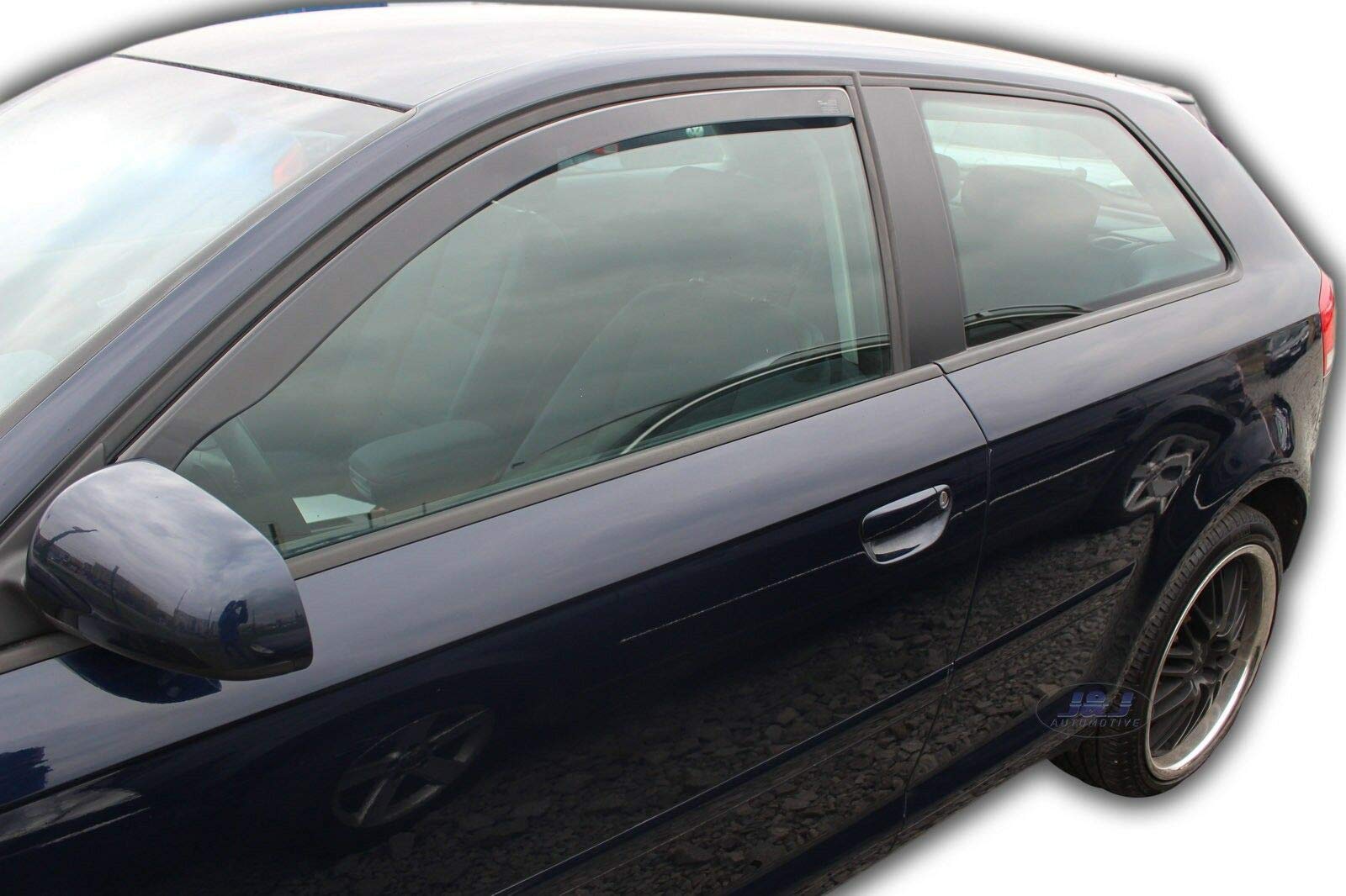 J&J AUTOMOTIVE Windabweiser passend für Audi A3 3-Türer 2003-2012 2tlg, Heko Regenabweiser Vorne Getönt Dunkel Passform