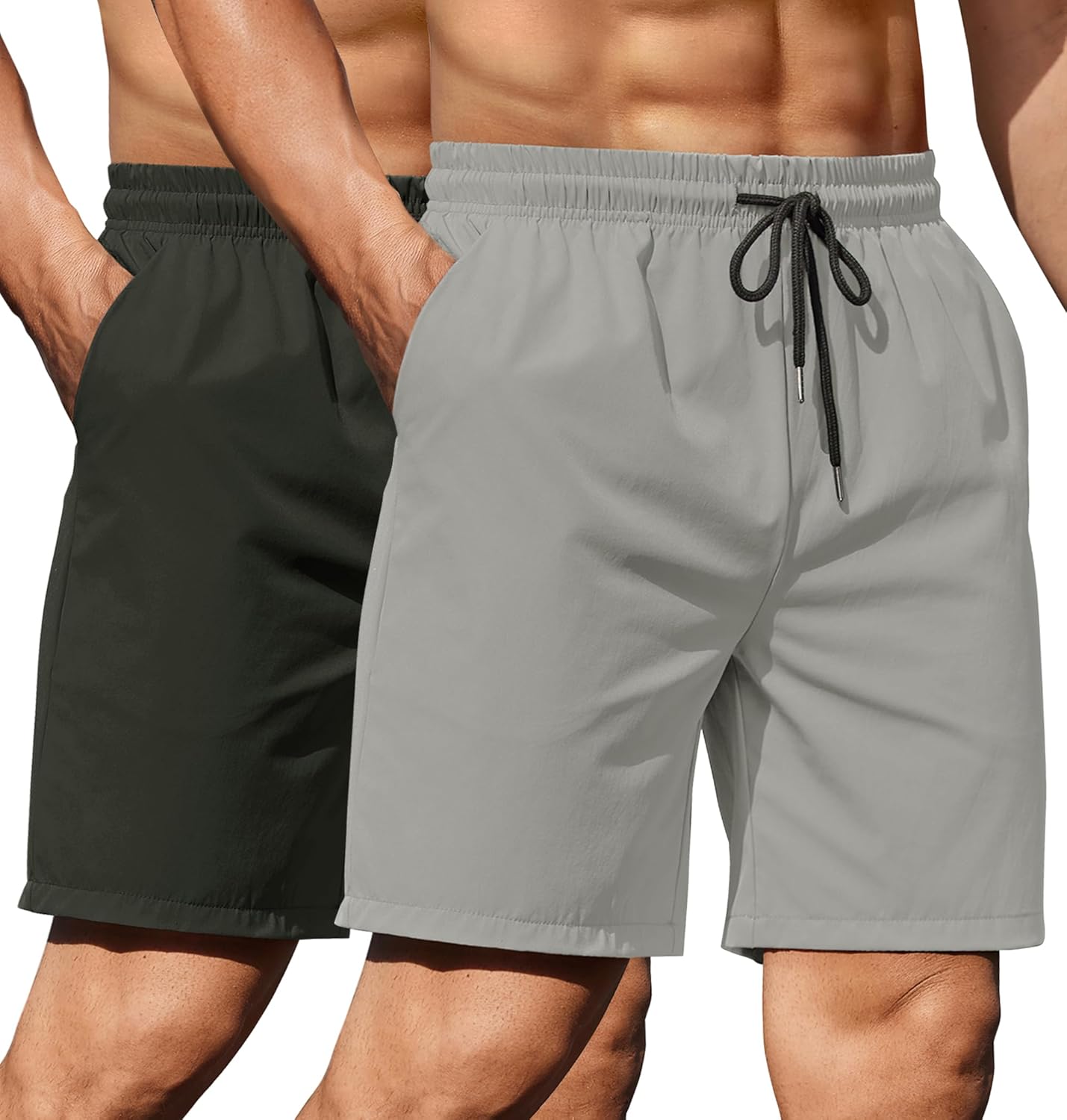 COOFANDY Men's 2 Pack Gym Workout Shorts 7 Inch Athletic Shorts Quick Dry Running Shorts with Pockets