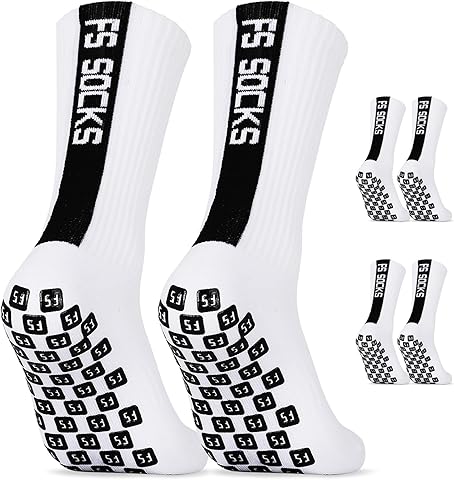 Calcetines Futbol 2 Pares Calcetines Deportivos Antideslizantes Hombre Mujer & Kinder, Tallas 35-39 39-46 46-50, Calcetines Deportivos Grip Socks Football para Football