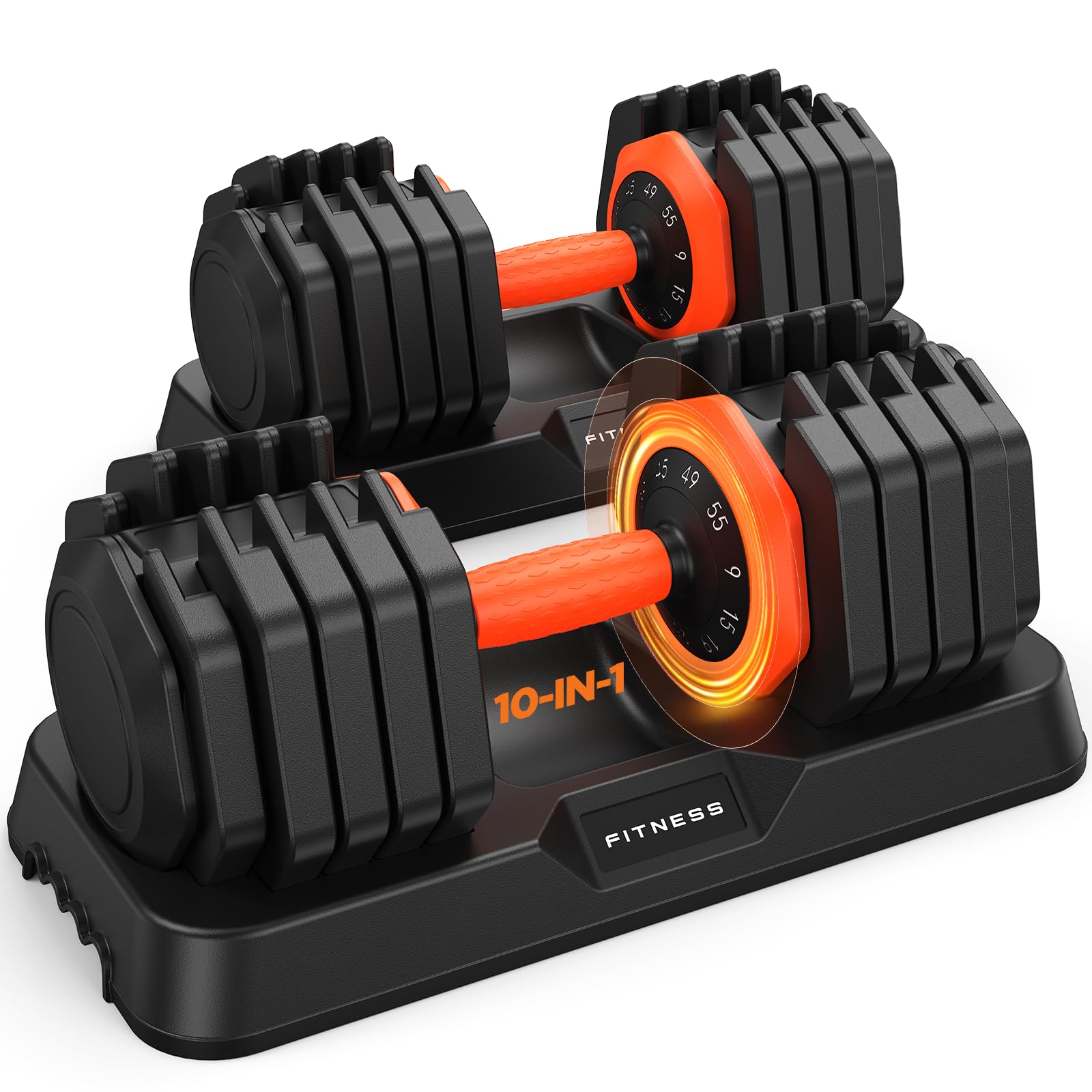 2026 Updated Adjustable Dumbbell Set of 2 110lbs 50lbs Weights Dumbbell Set with Storage Box 25lbs 55lbs Adjustable