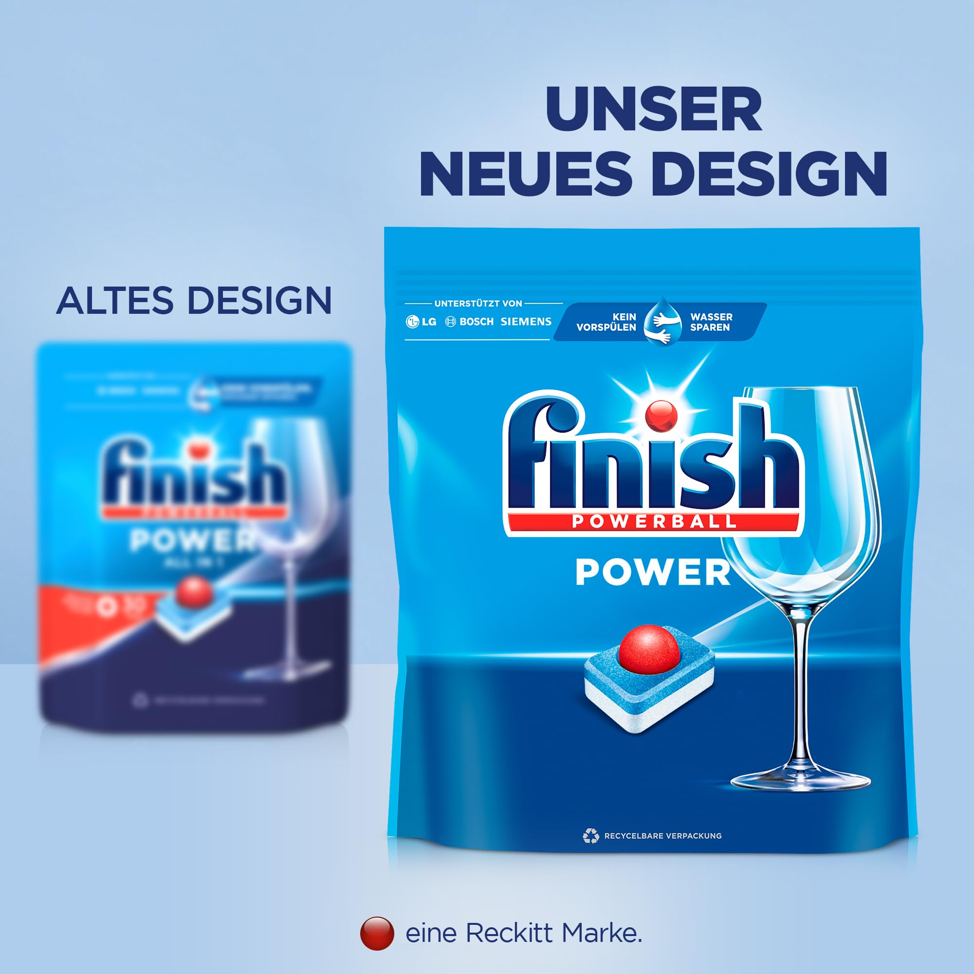 Finish Power All in 1 pastiglie per lavastoviglie, senza fosfati, pastiglie per lavastoviglie con potente Powerball contro lo sporco più ostinato – Gigapack con 180 pastiglie Finish