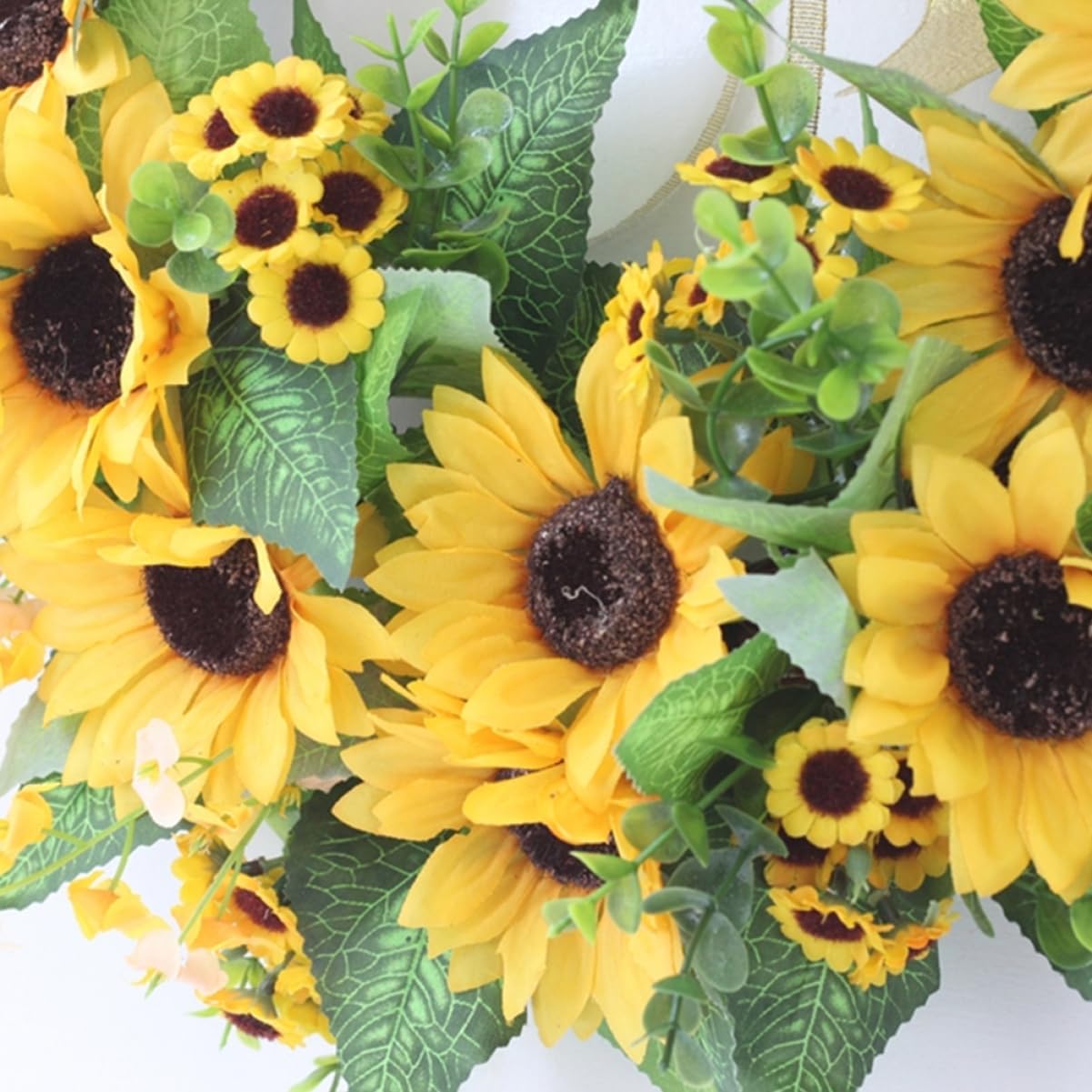 GLEAVI 1pc Sunflower Garland for Backdrop Artificial Flower Decor for Front Door Decor Sunflower
