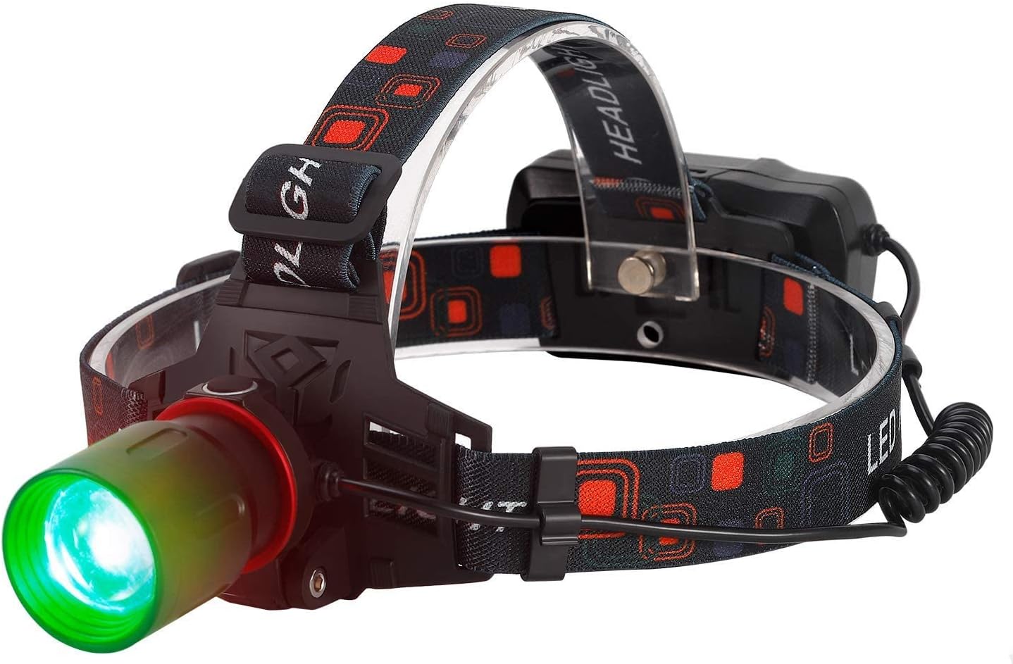 BESTSUN 1000 Lumen Green Hunting Headlamp Zoomable Brightest Green LED Night Hunting Light Waterproof Rechargeable Headlight for Coyote Hog Varmint Predator with USB Cable