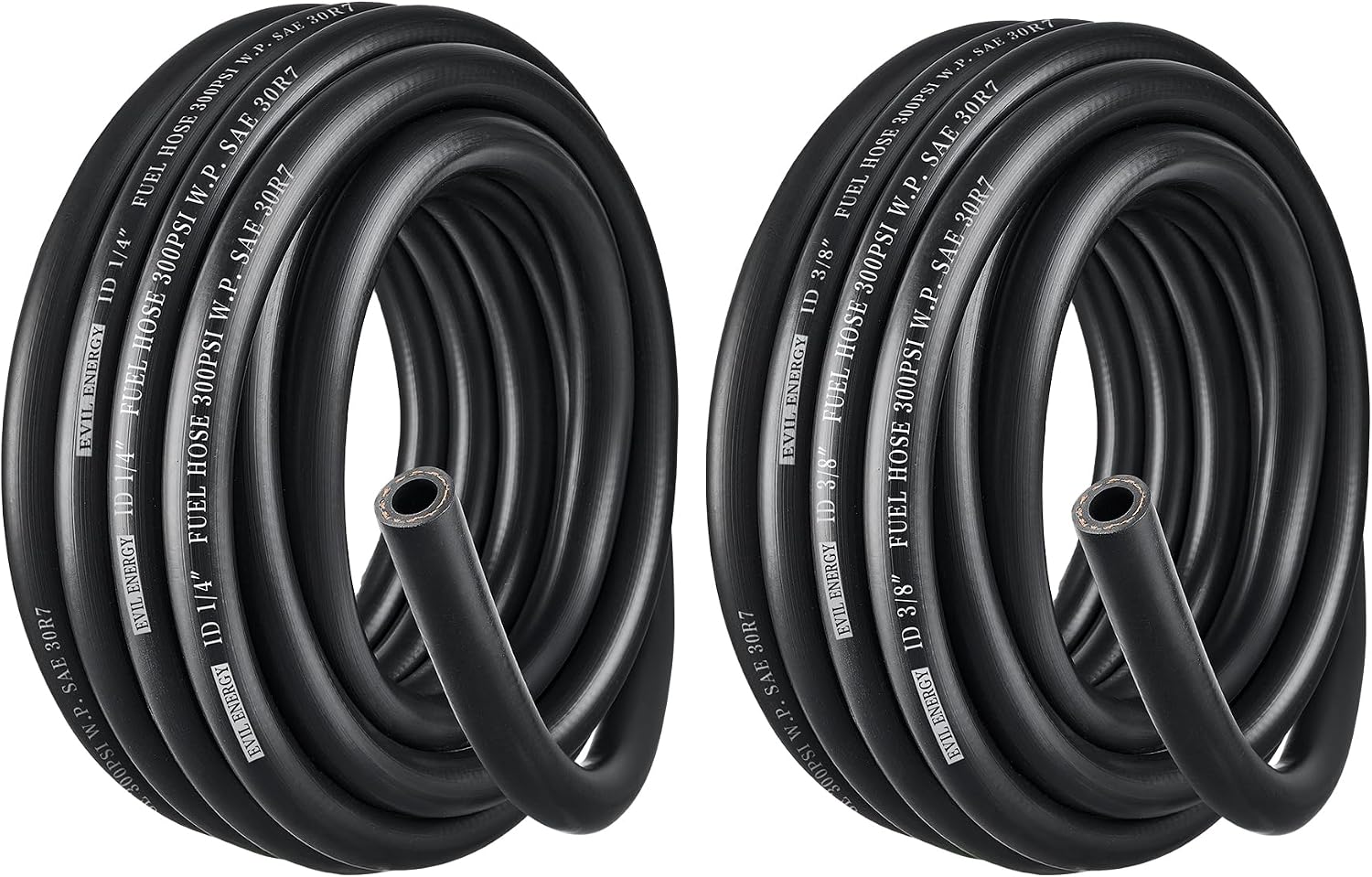 EVIL ENERGY 3/8" 1/2" Fuel Line Hose Kit Push Lock NBR Rubber SAE 30R7 10FT 300PSI