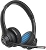 JLab Go Work 2nd Gen Wireless Headset with Microphone - 55+H PC Bluetooth Headset or USB C Dongle, Noise Cancelling Mic, Multipoint, On Ear Wired or Wireless Office Laptop Computer Headsets