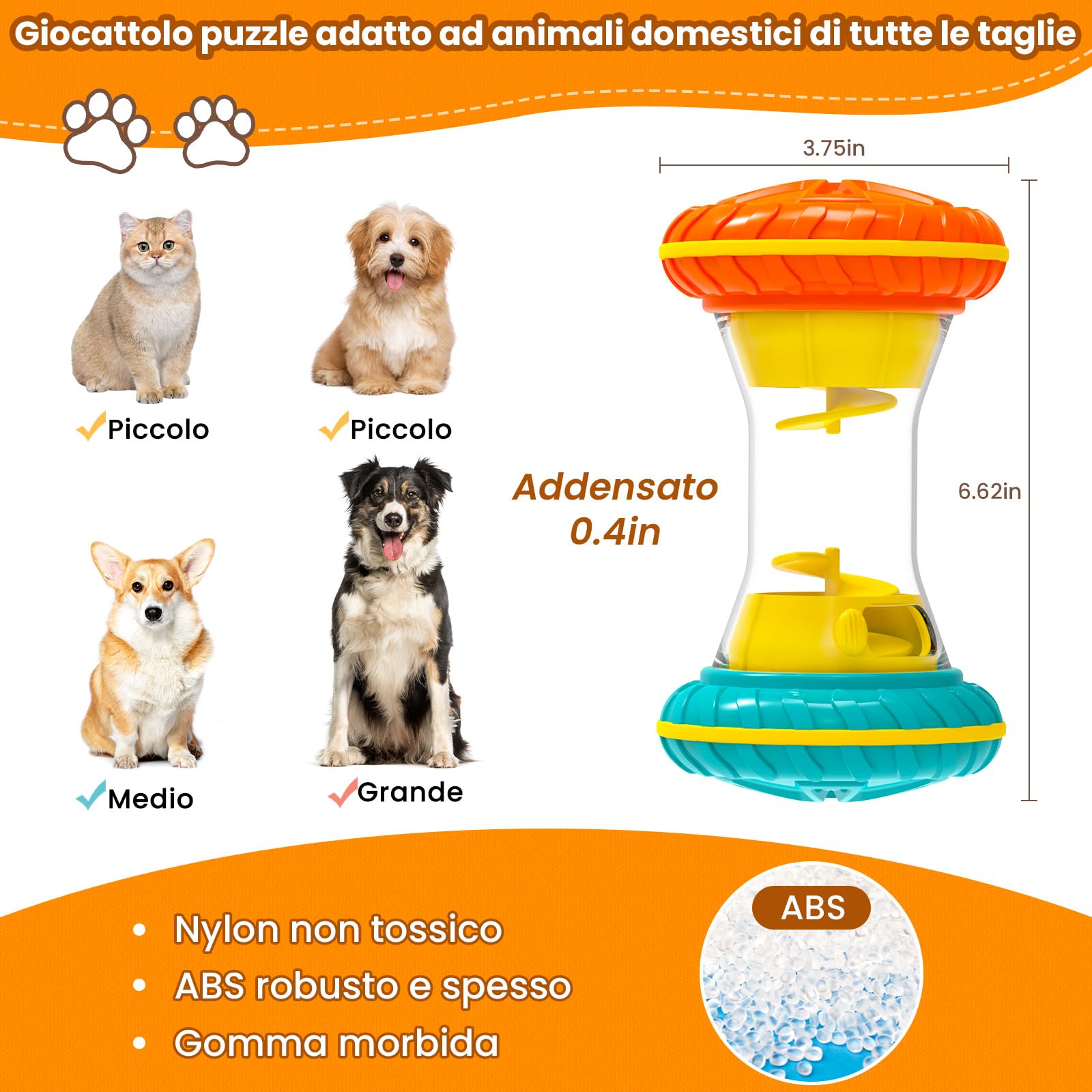 MateeyLife Giochi per Cani Interattivi - Giocattoli Mentalmente Stimolanti con Slow Feeder, Puzzle Anti Noia per Attivazione Mentale Cuccioli/Adulti