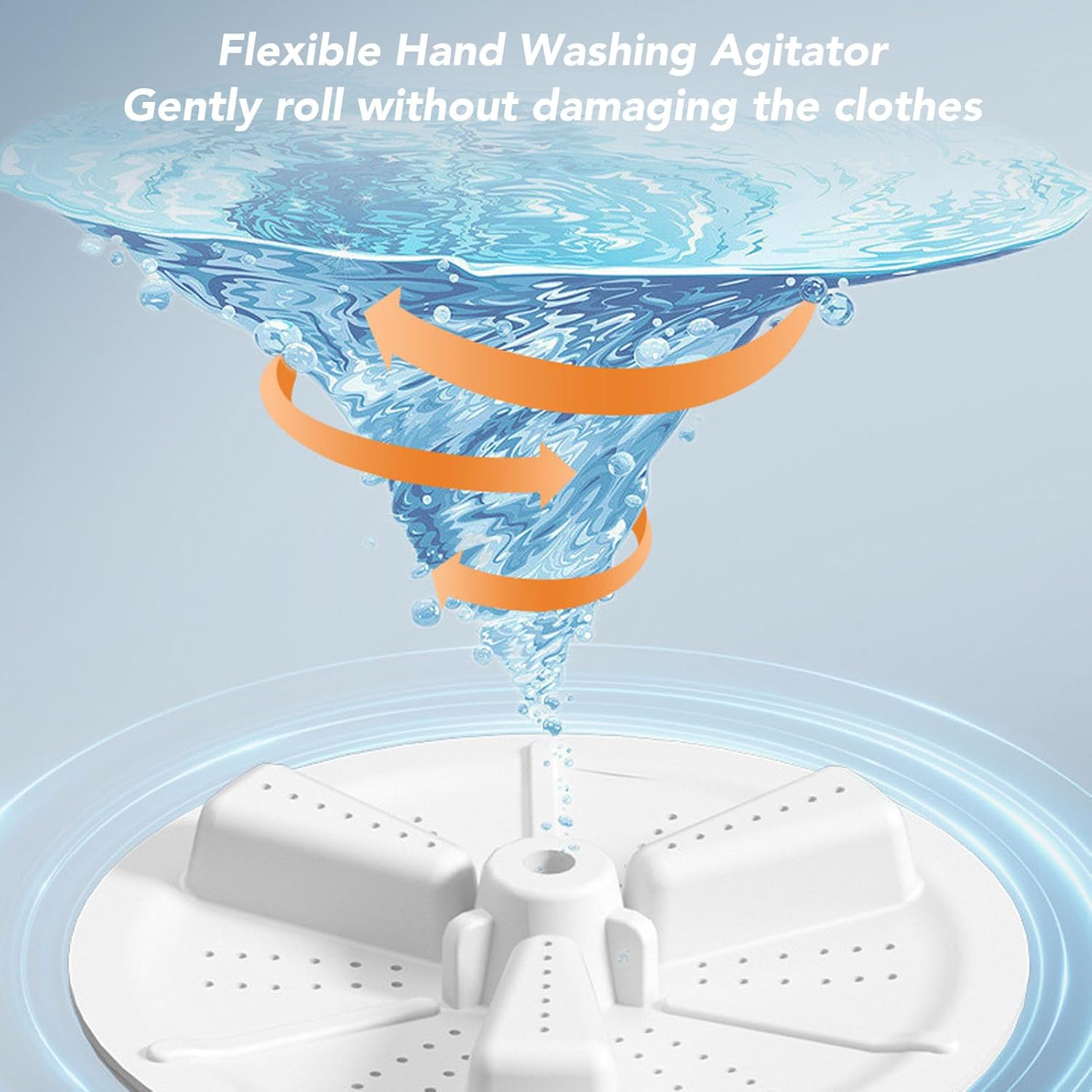 Fockety Folding Washing Machine, 8L 60W Portable Laundry Washer with Blue Light and Active Water Circulation Technology for Baby Clothes Underwear Travel Camping (US Plug)