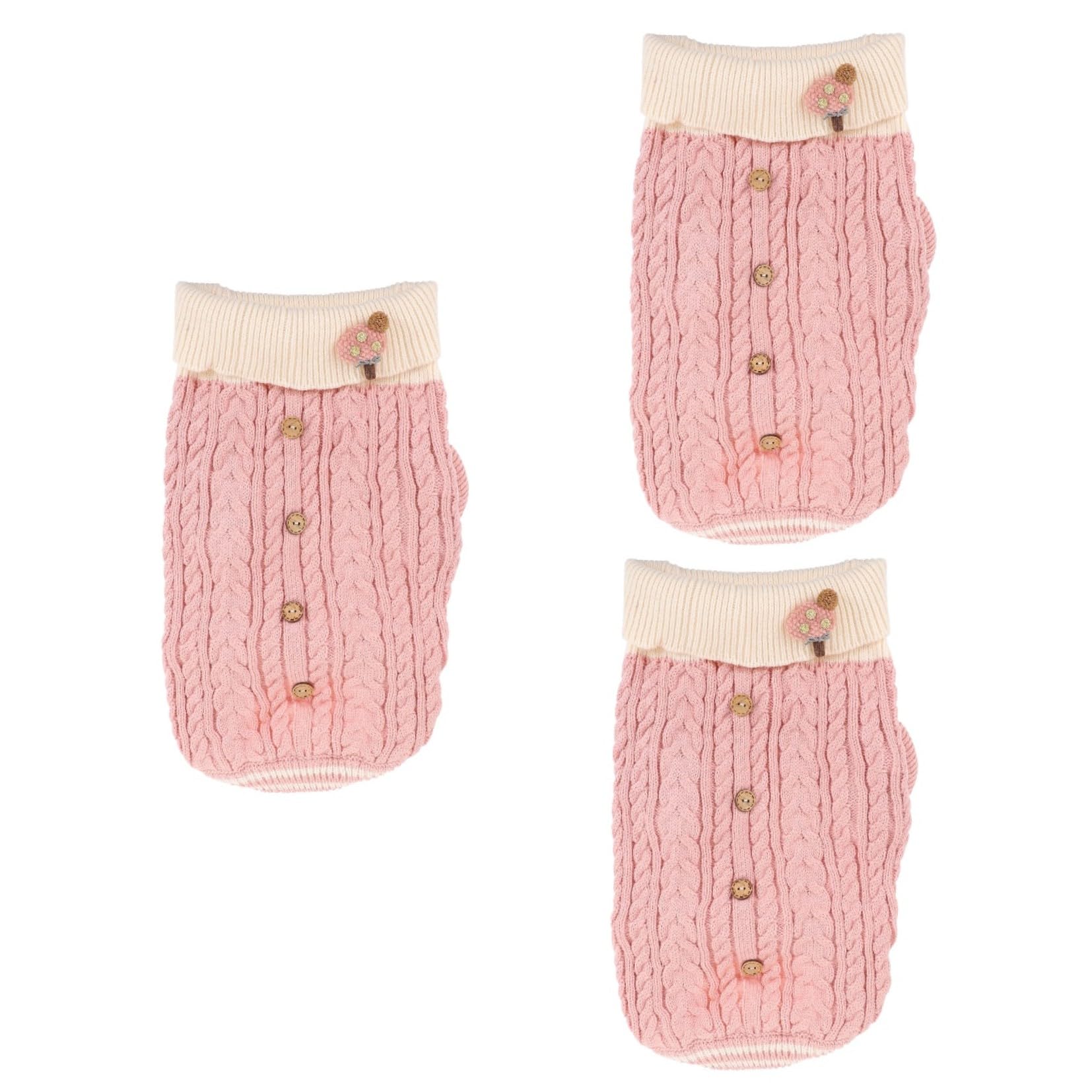 Beaupretty 3pièces Pull pour Chien à Vêtement Automne Hiver Doux Et Chaleureux pour Chiens De Petite
