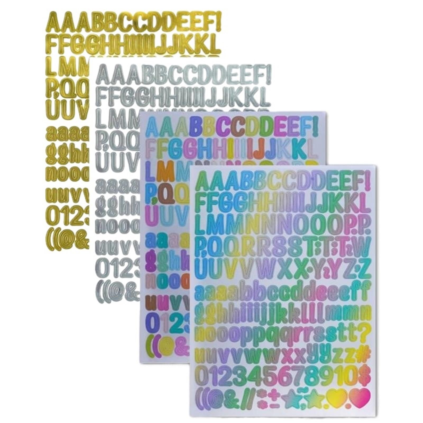 20sheets Gold Alphabet Stickers 0.5inch Vinyl Self-Adhesive Sticker Letters for DIY Crafts Art Making(Gold)