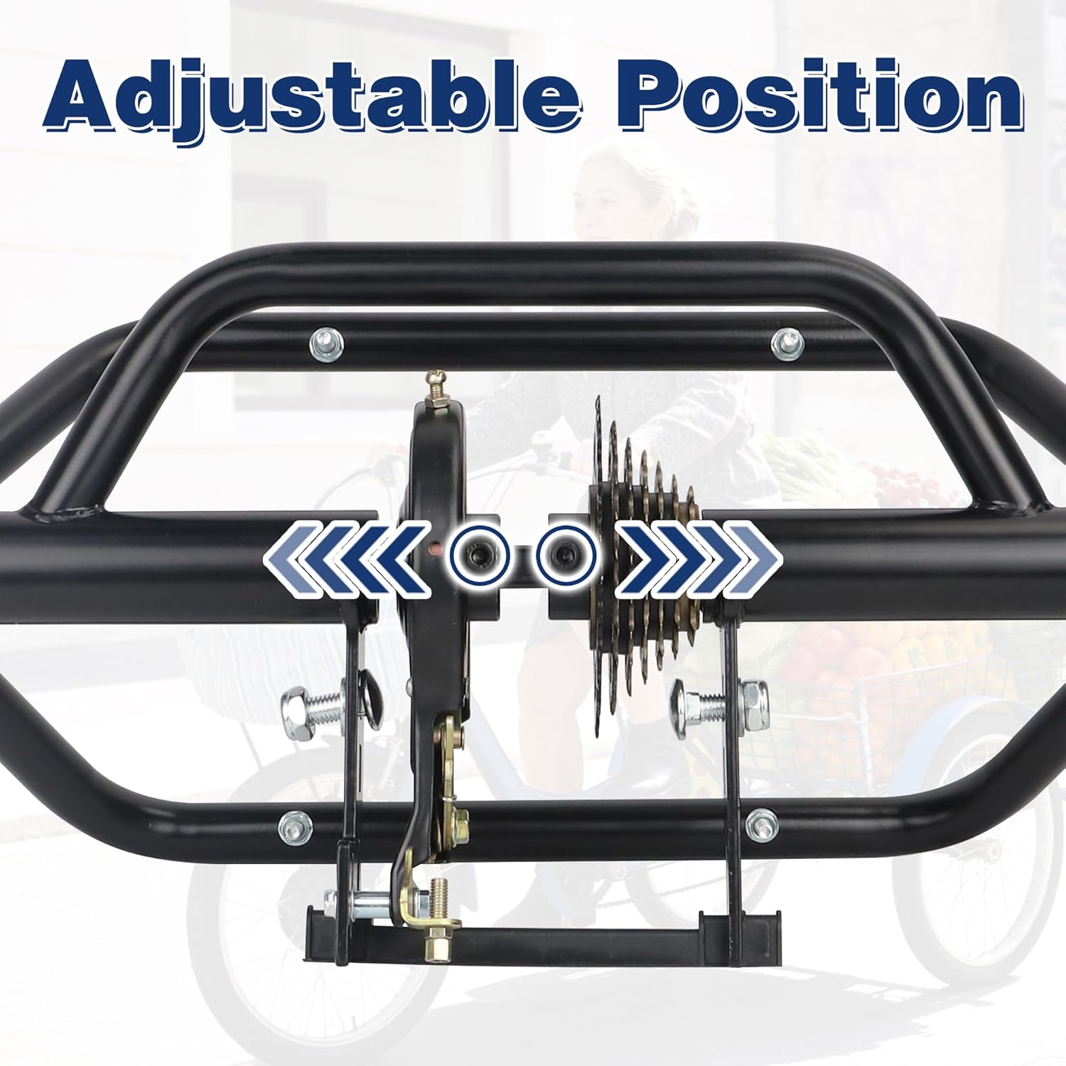 Trike Rear Axle,Tricycle Conversion Kit 7 Speed, 5/8Inch Axle(15.8mm)，Black Or White Frame .This Tricycle Part Suitable for Adult Bicycle Or Motorcycle.