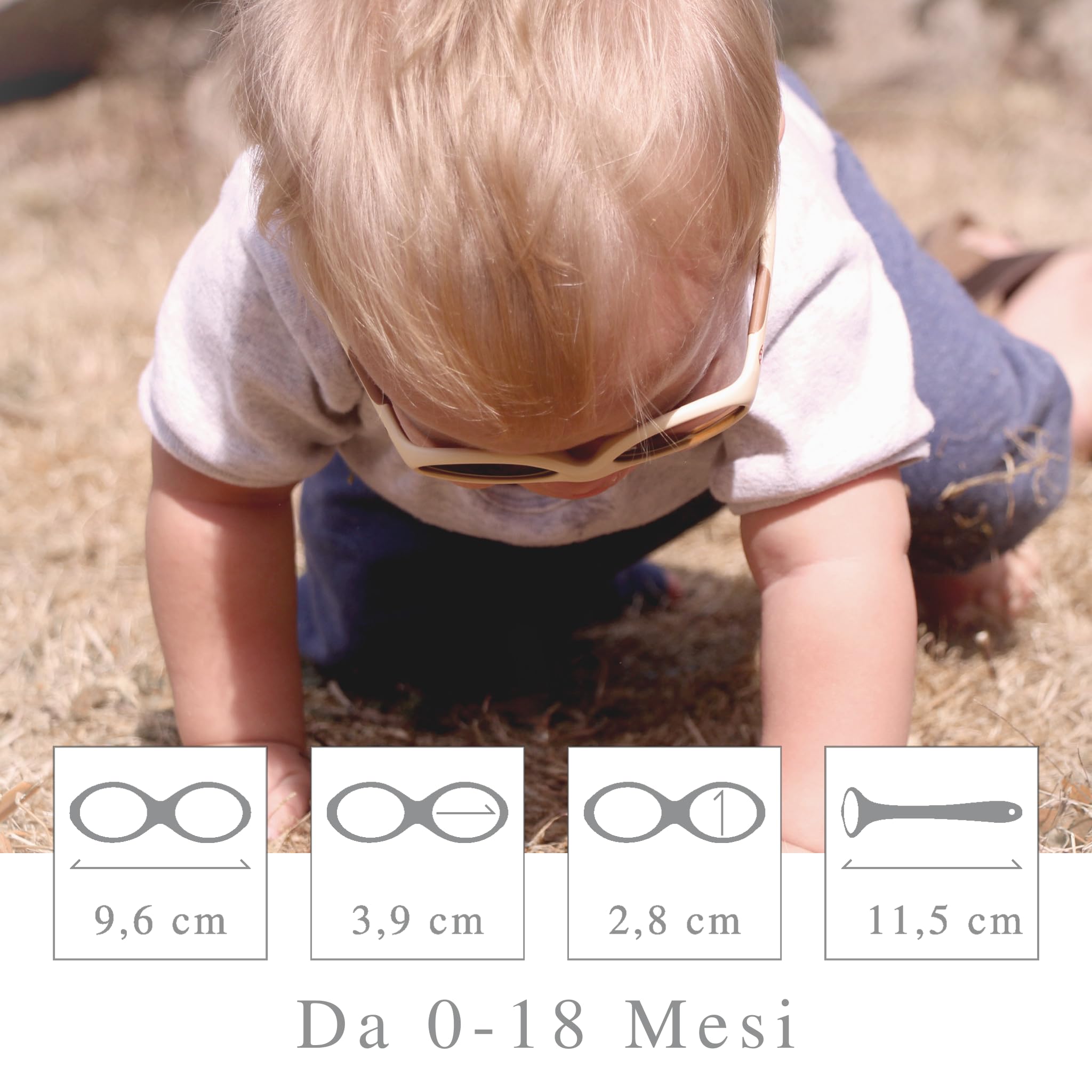 ActiveSol Occhiali da sole per bambini 0-18 mesi, senza BPA, polarizzati, con fascia, Taglia S
